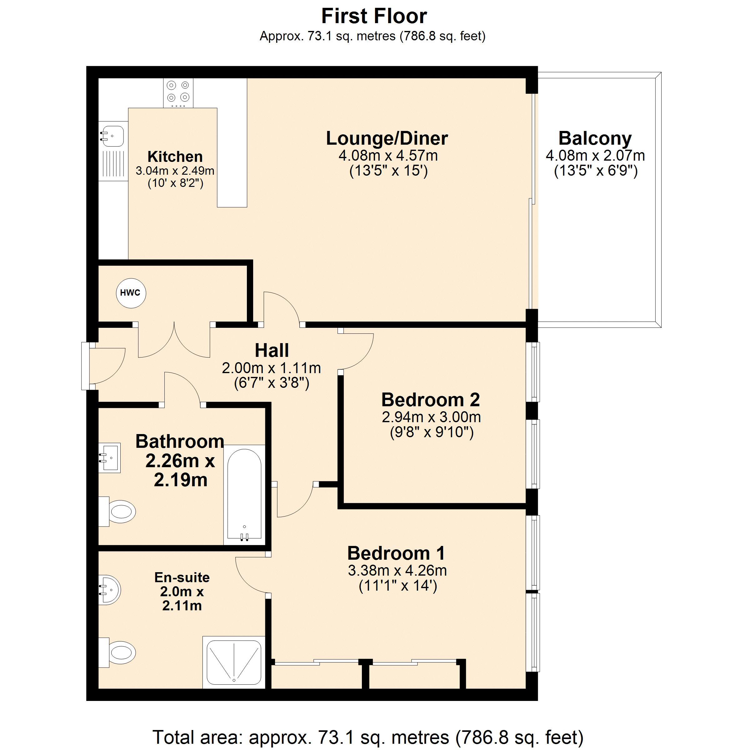 Floorplan for Drift Court, 1 Basin Approach, London