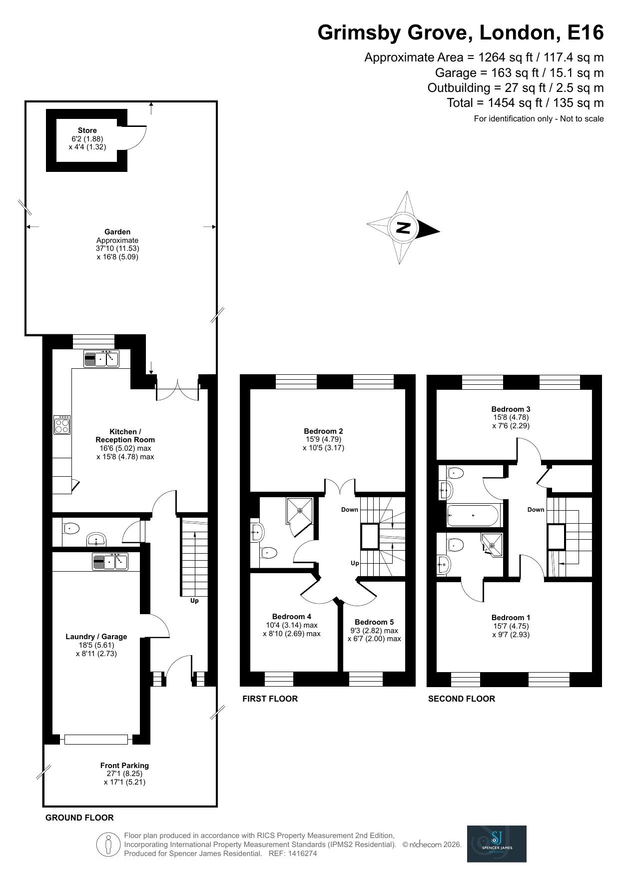 Floorplan for Grimsby Grove, London