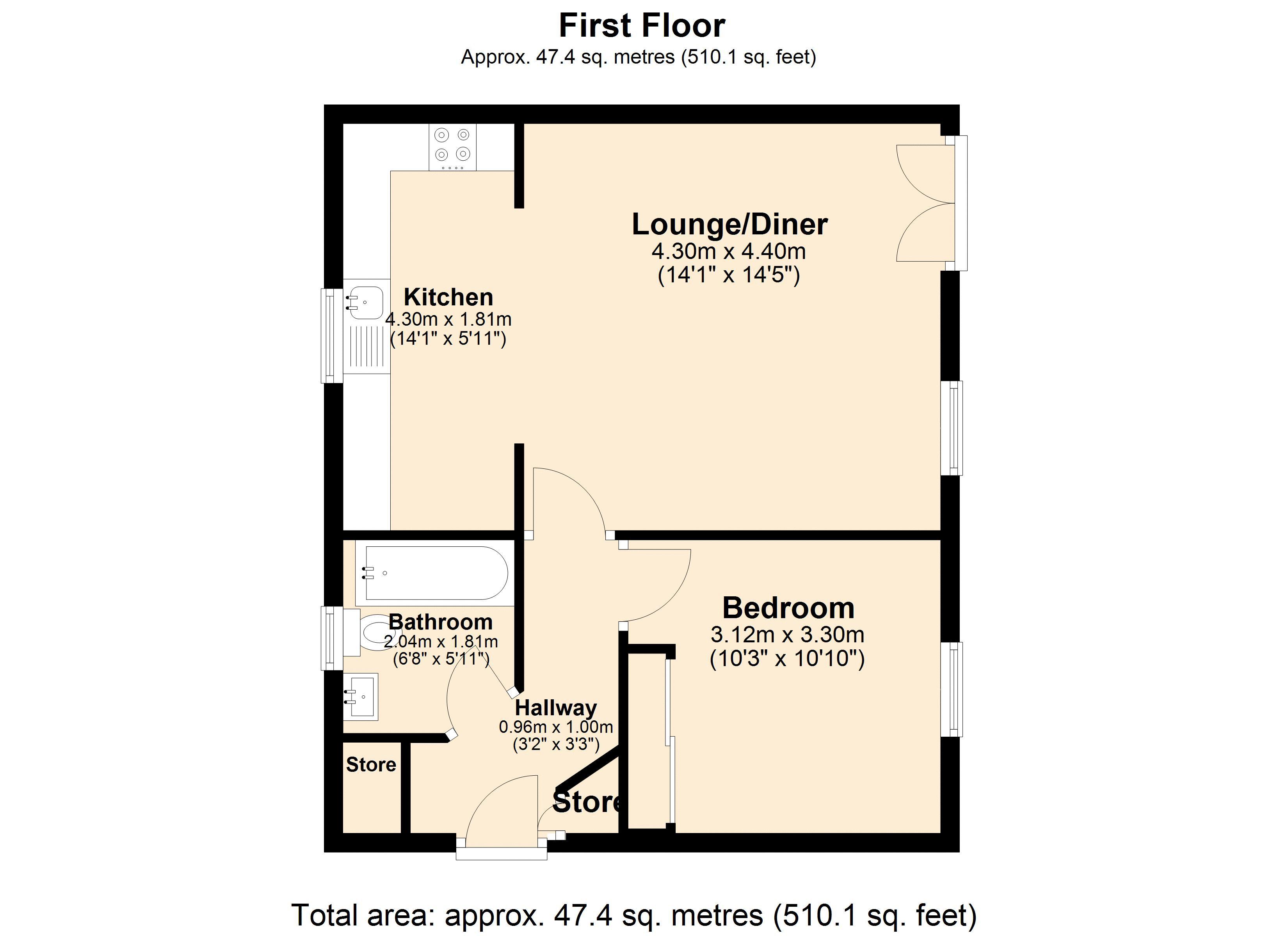 Floorplan for Martin Street, London