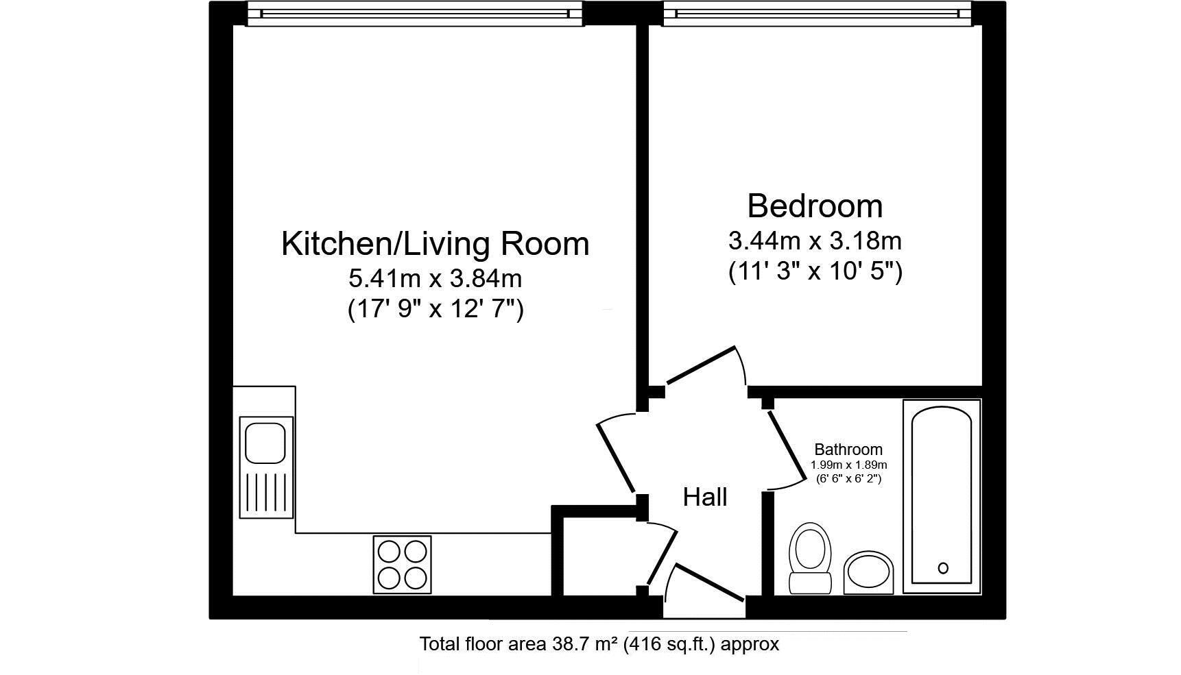 Floorplan for Vista Building Calderwood Street, London