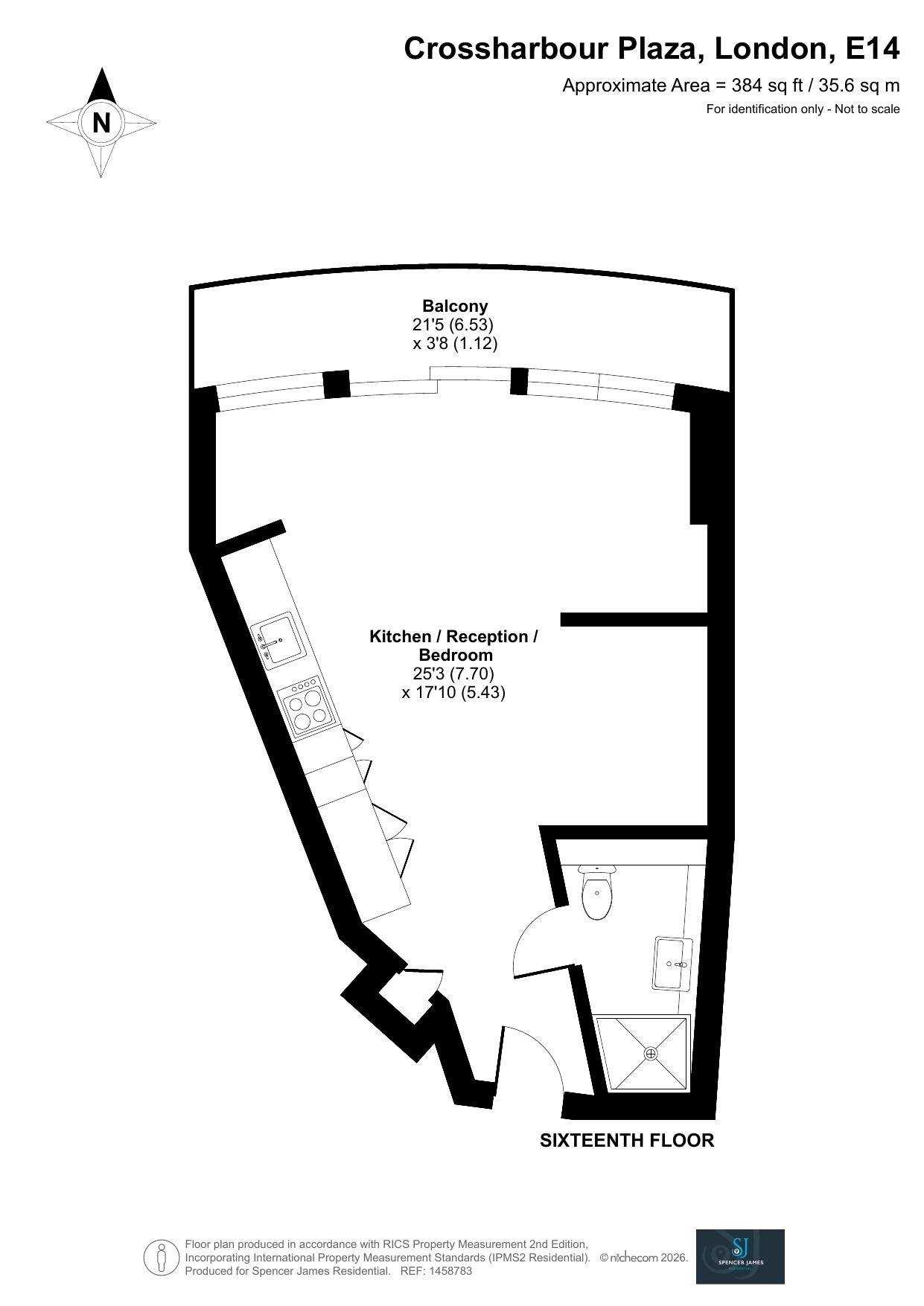 Floorplan for Arena Tower, 25 Crossharbour Plaza, London