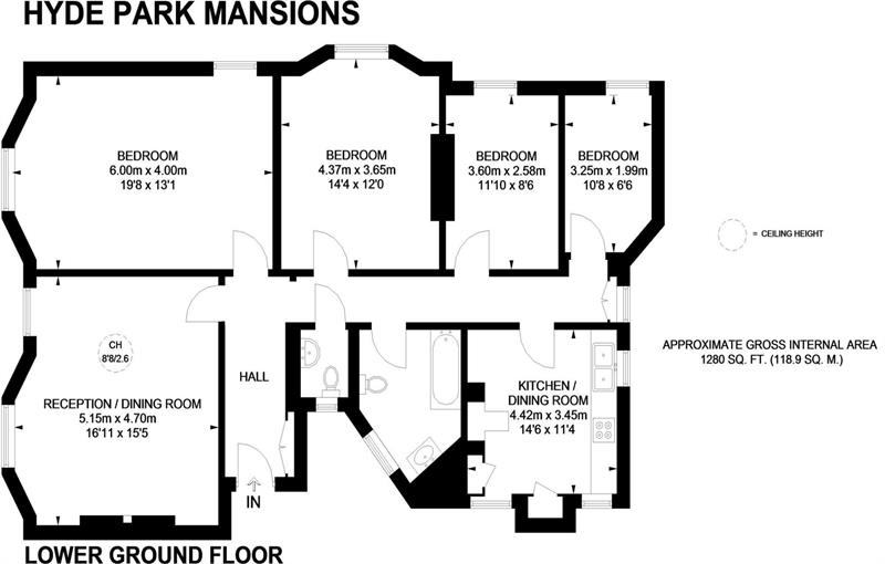 Floorplan for 2a/Hyde Park Mansions, NW1