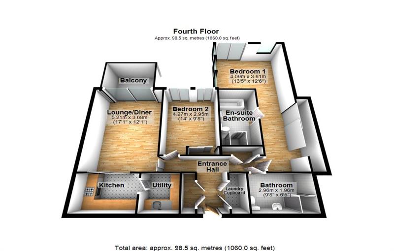 Floorplan for Meranti House, Tower Hamlets, E1