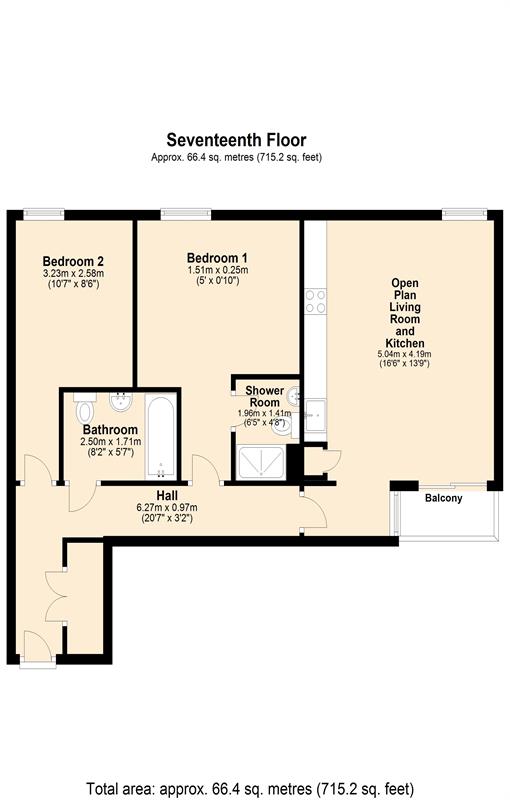 Floorplan for Proton Tower, Tower Hamlets, E14