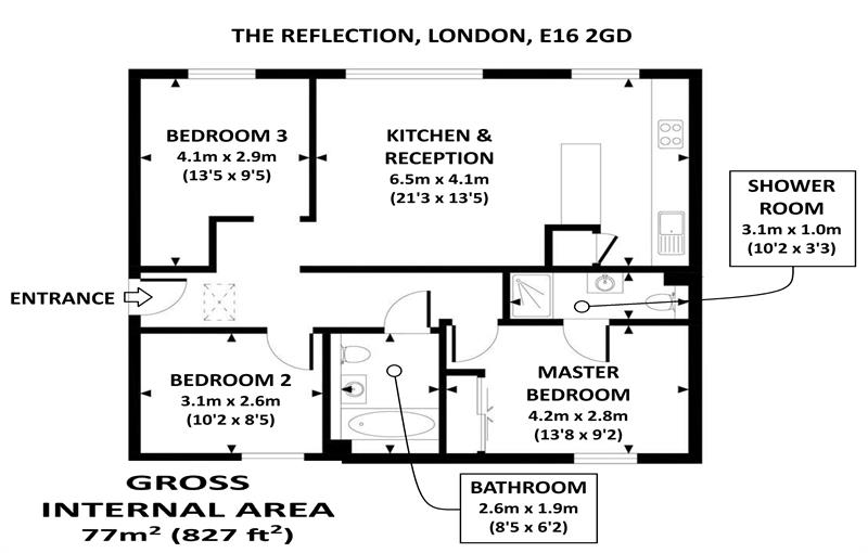 Floorplan for The Reflection, Newham, E16