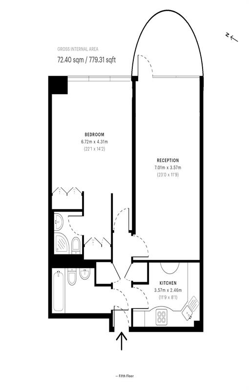 Floorplan for Switch House, Tower Hamlets, E14