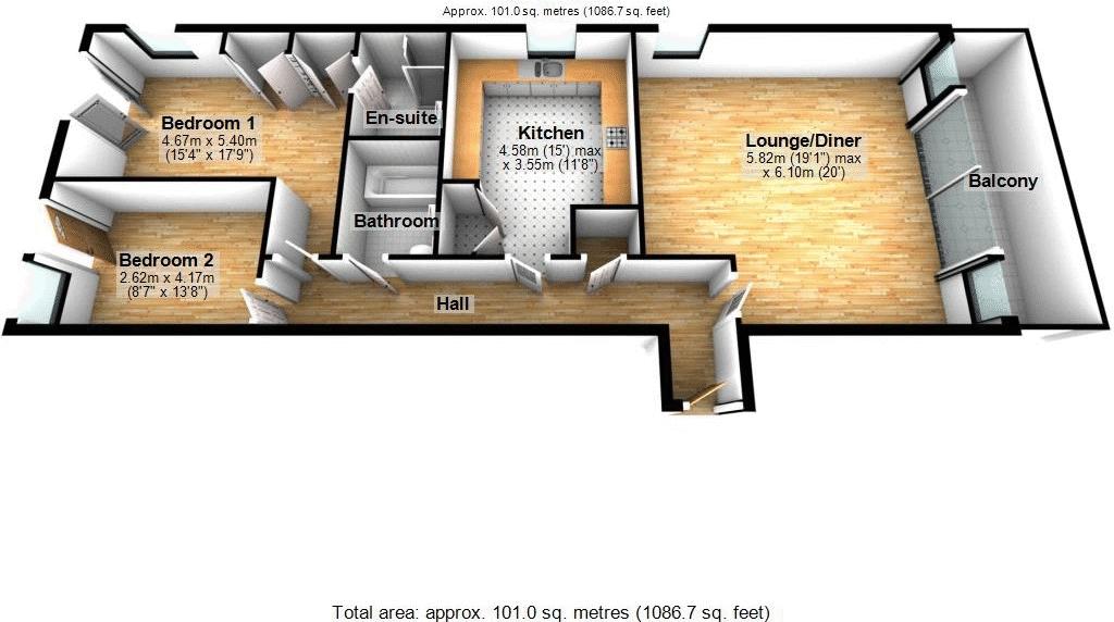 Floorplan for Aegean Apartments, Royal Victoria, London