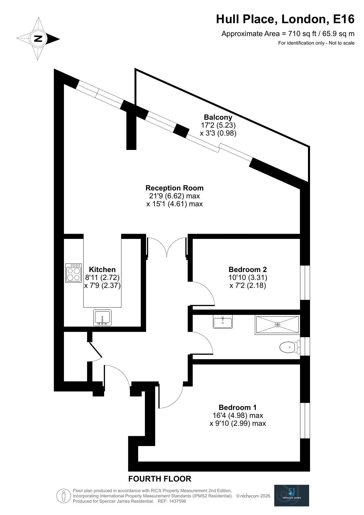 Floorplan for Sunderland Point, Galleons Lock, E16