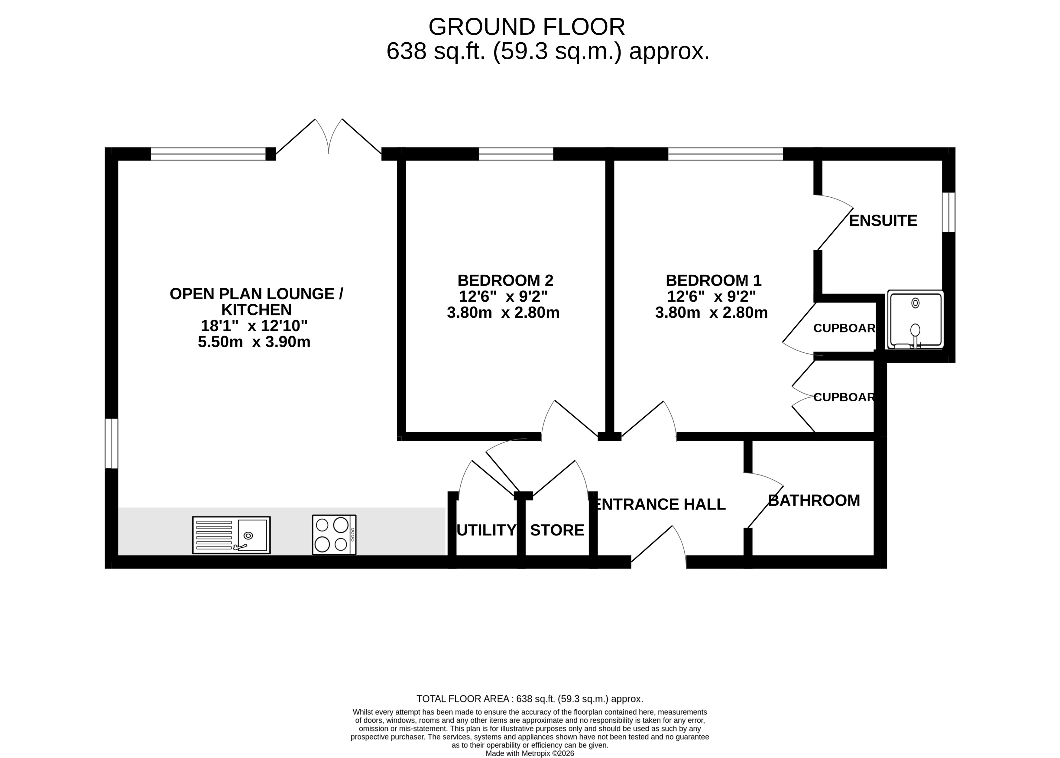 Floorplan for Harlington, Greater London