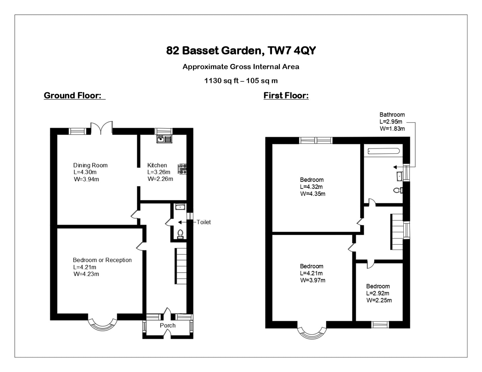 Floorplan for Isleworth, Greater London