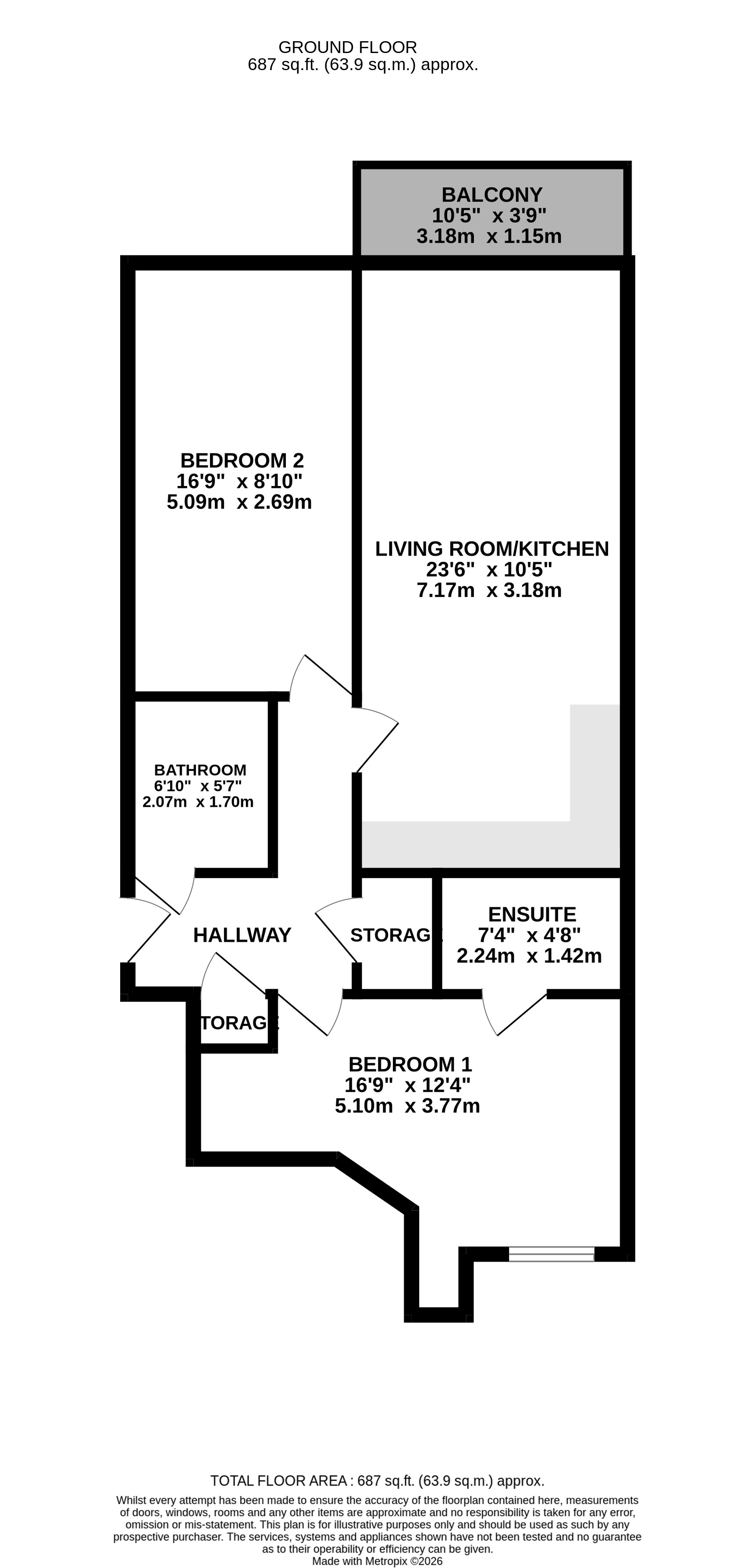 Floorplan for West Drayton, Greater London