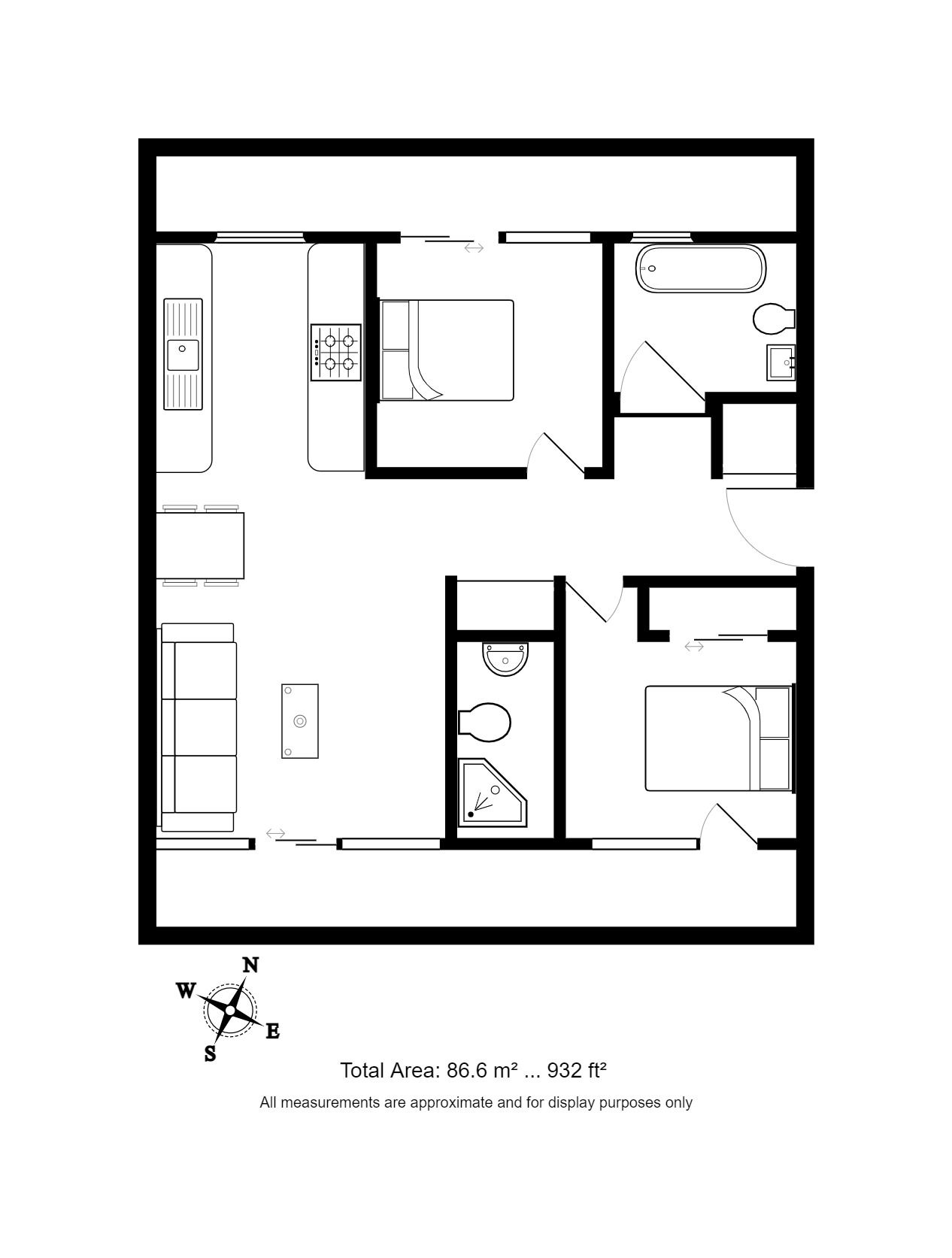 Floorplan for Apartment , Lockes Yard, Great Marlborough Street, Manchester