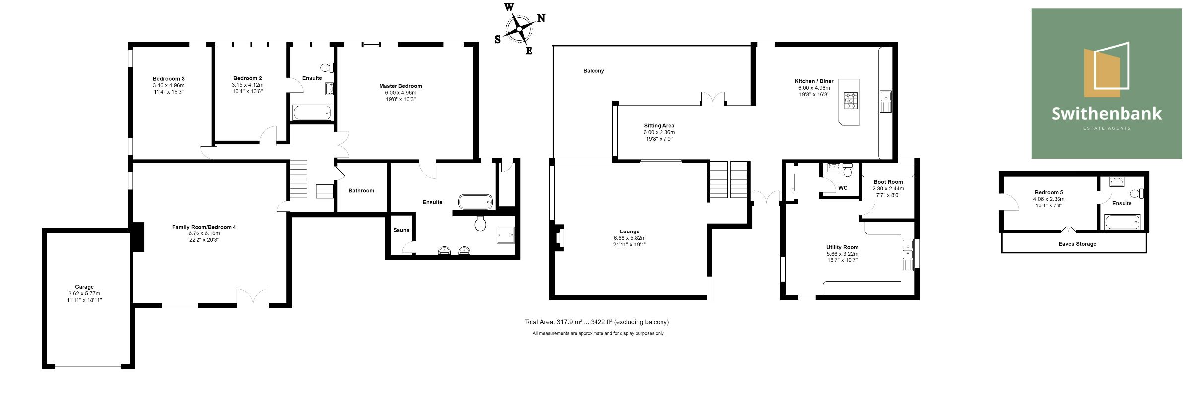 Floorplan for Hideaway, Middle Entrance Drive, Bowness-on-Windermere, Windermere