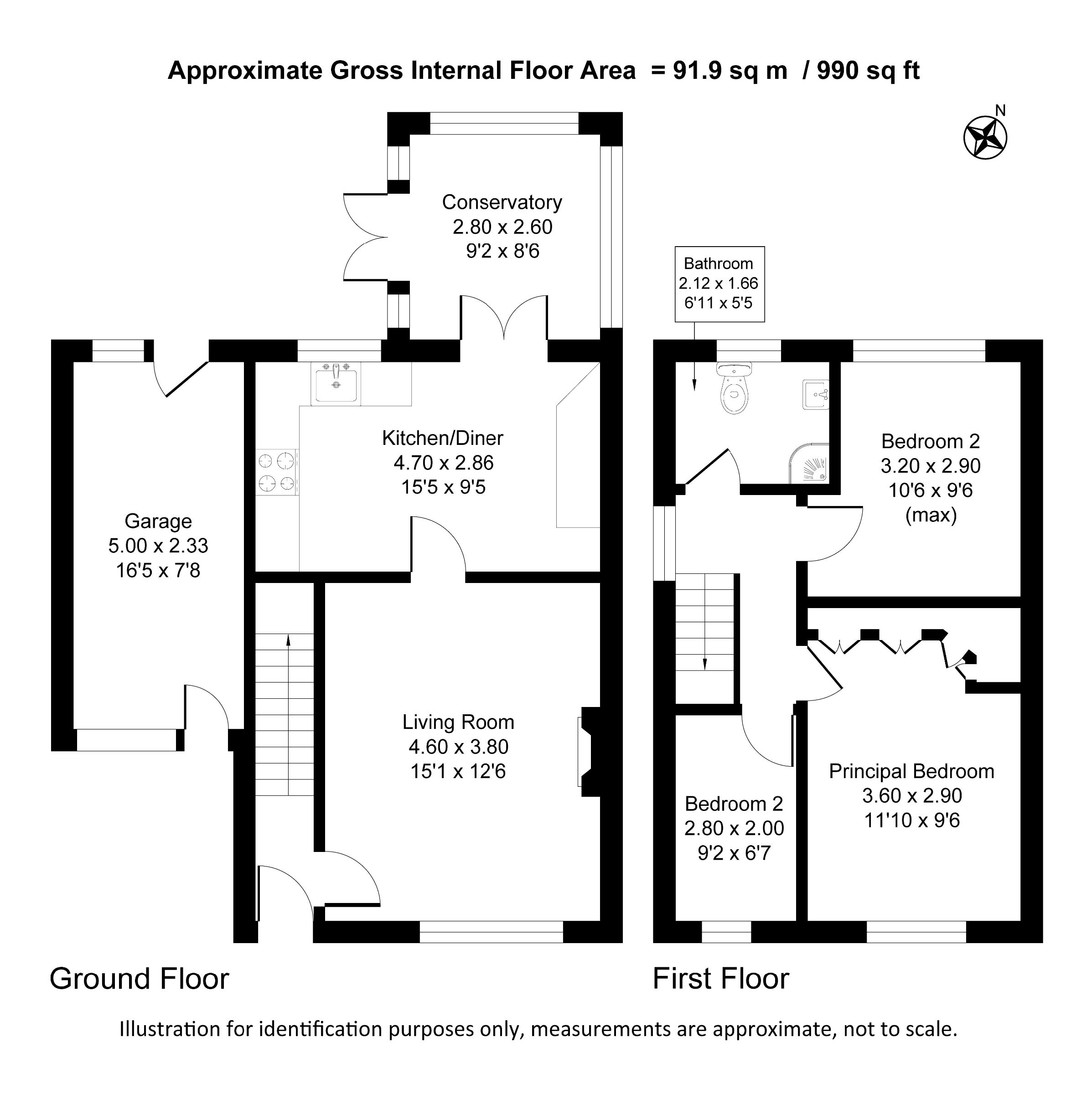 Floorplan for Larchwood Close, Sale