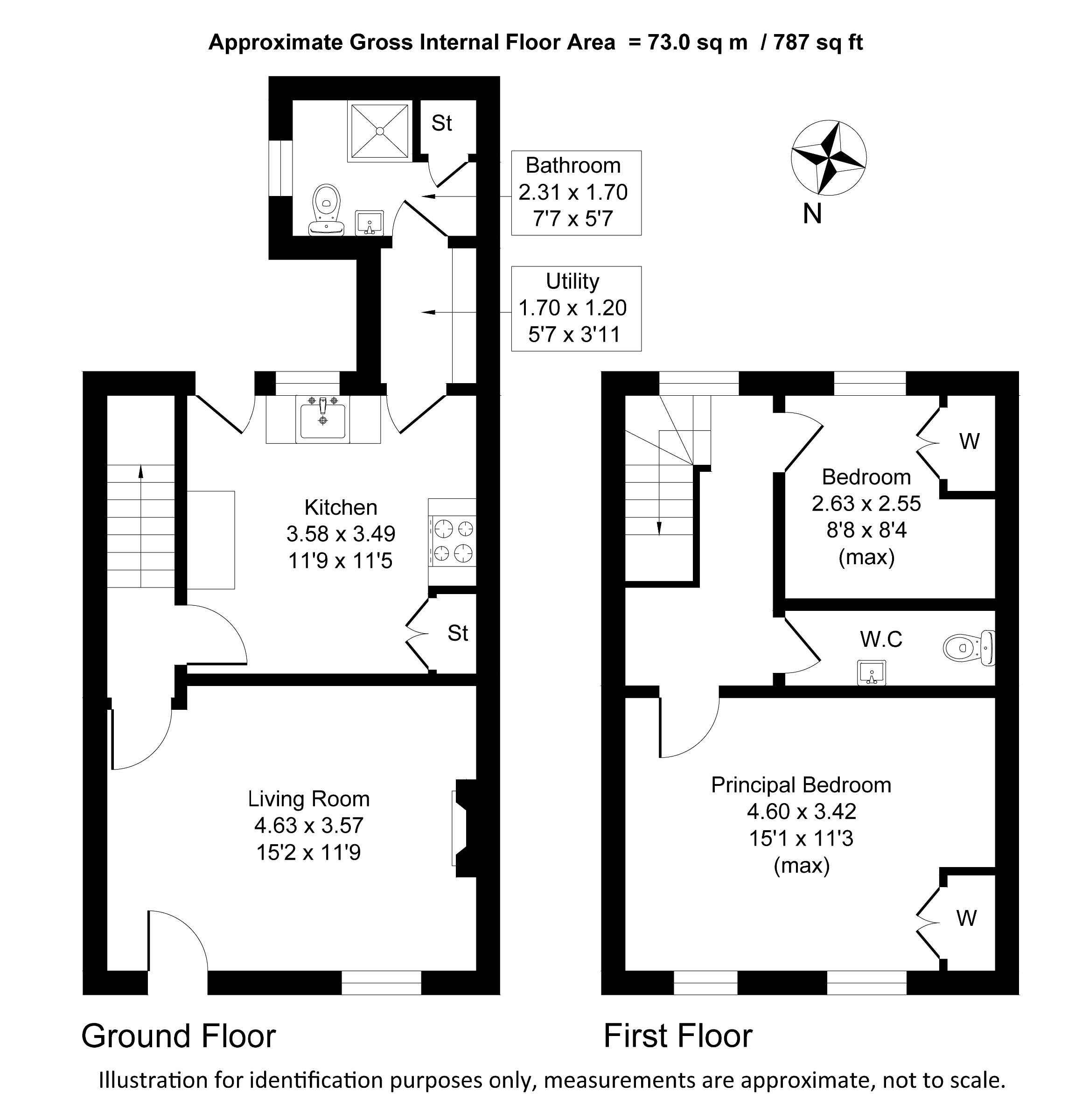 Floorplan for Primrose Cottages, Brick Kiln Row, Bowdon, Altrincham