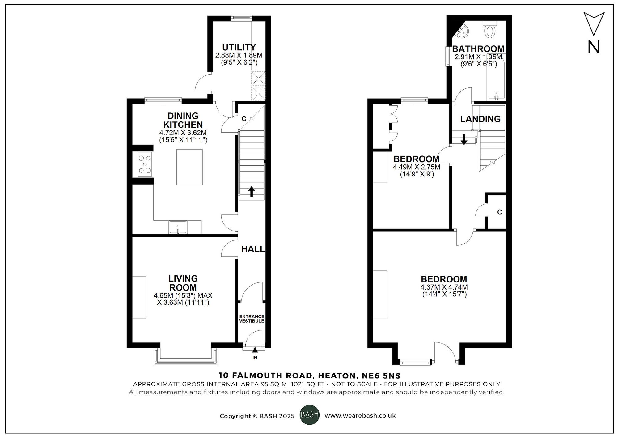 Floorplan for Falmouth Road, Newcastle Upon Tyne, NE6
