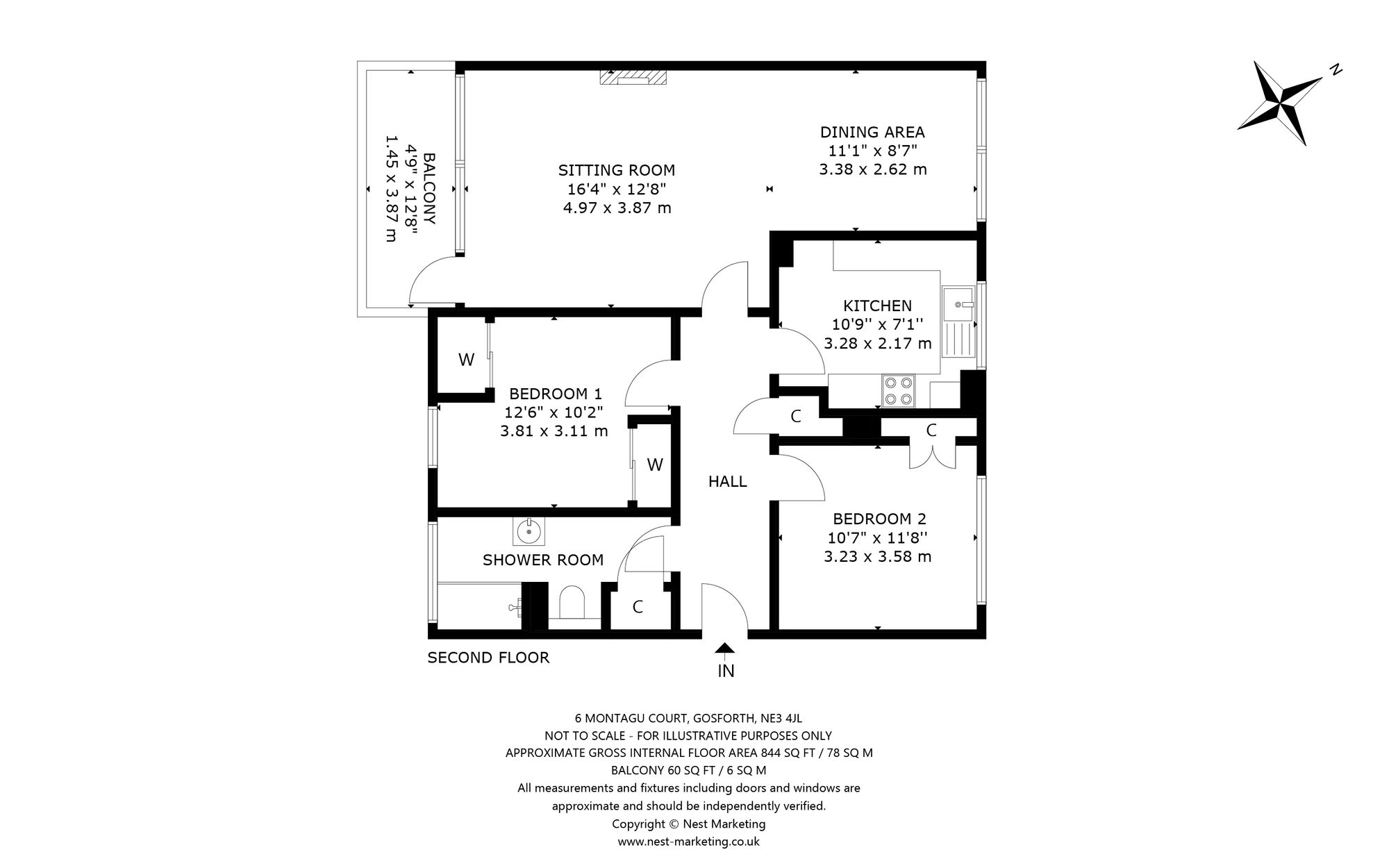 Floorplan for Montagu Court, Gosforth, NE3