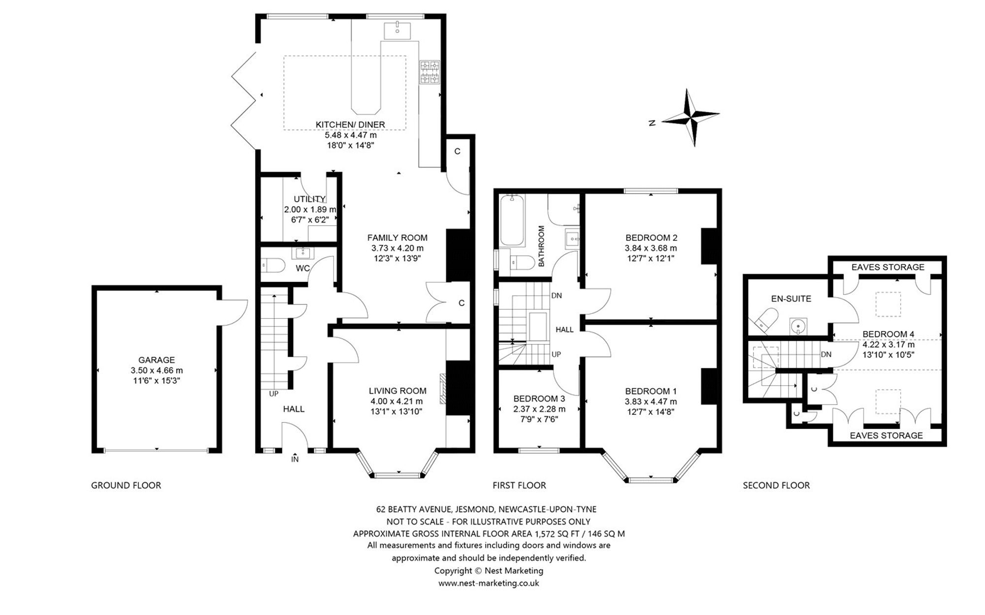 Floorplan for Beatty Avenue, Jesmond, NE2