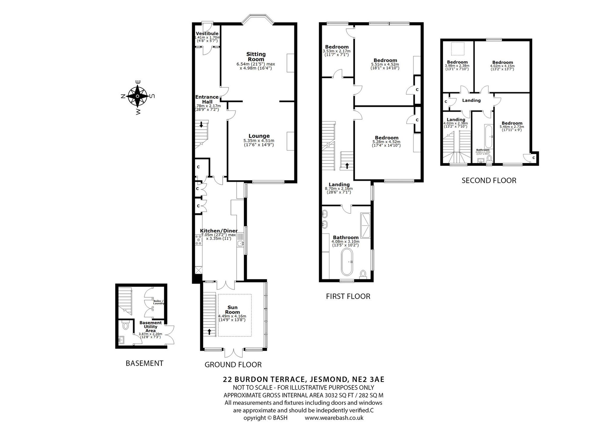 Floorplan for Burdon Terrace, Jesmond, NE2