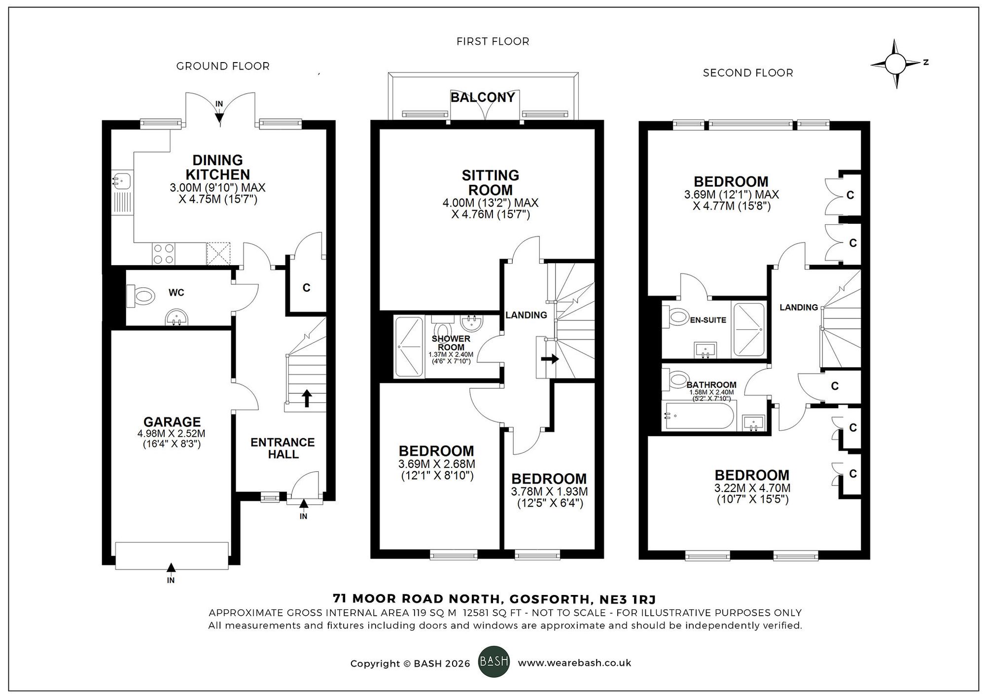 Floorplan for Moor Road North, Gosforth, NE3