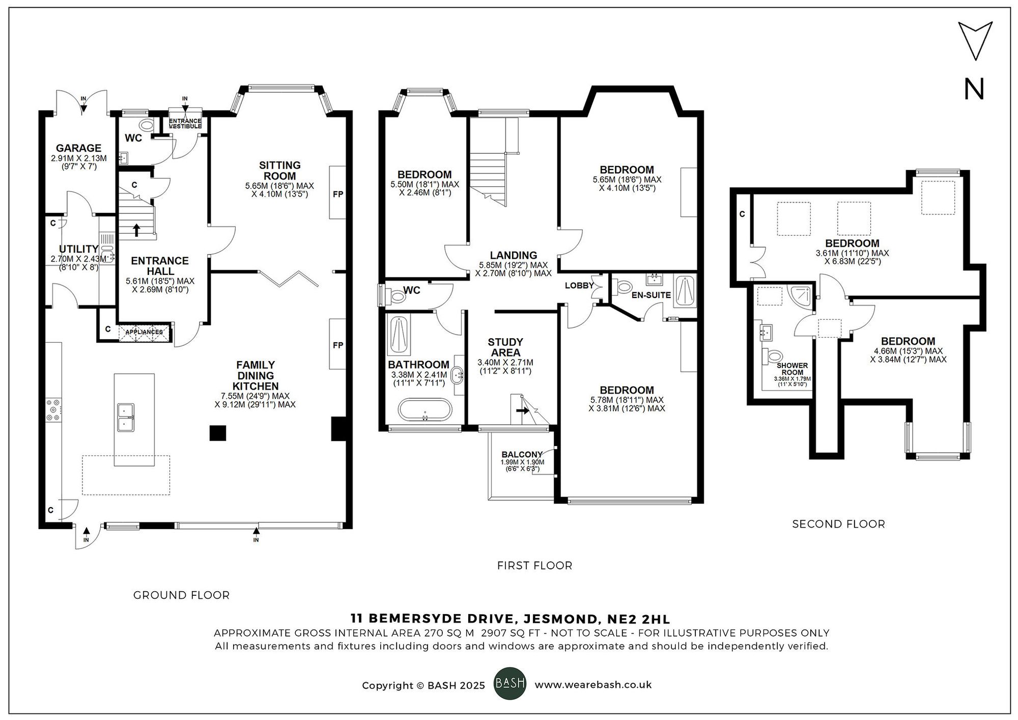 Floorplan for Bemersyde Drive, Jesmond, NE2