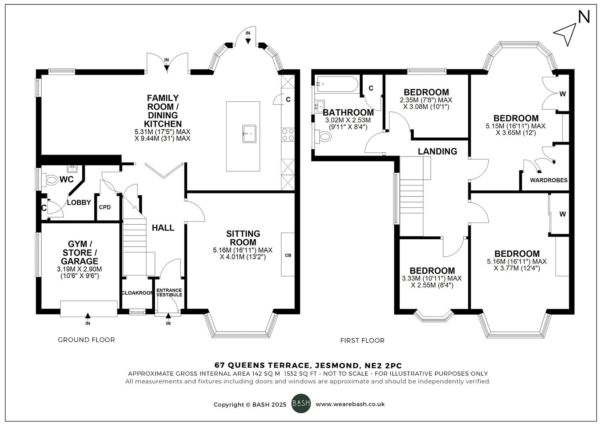 Floorplan for Queens Terrace, Jesmond, NE2