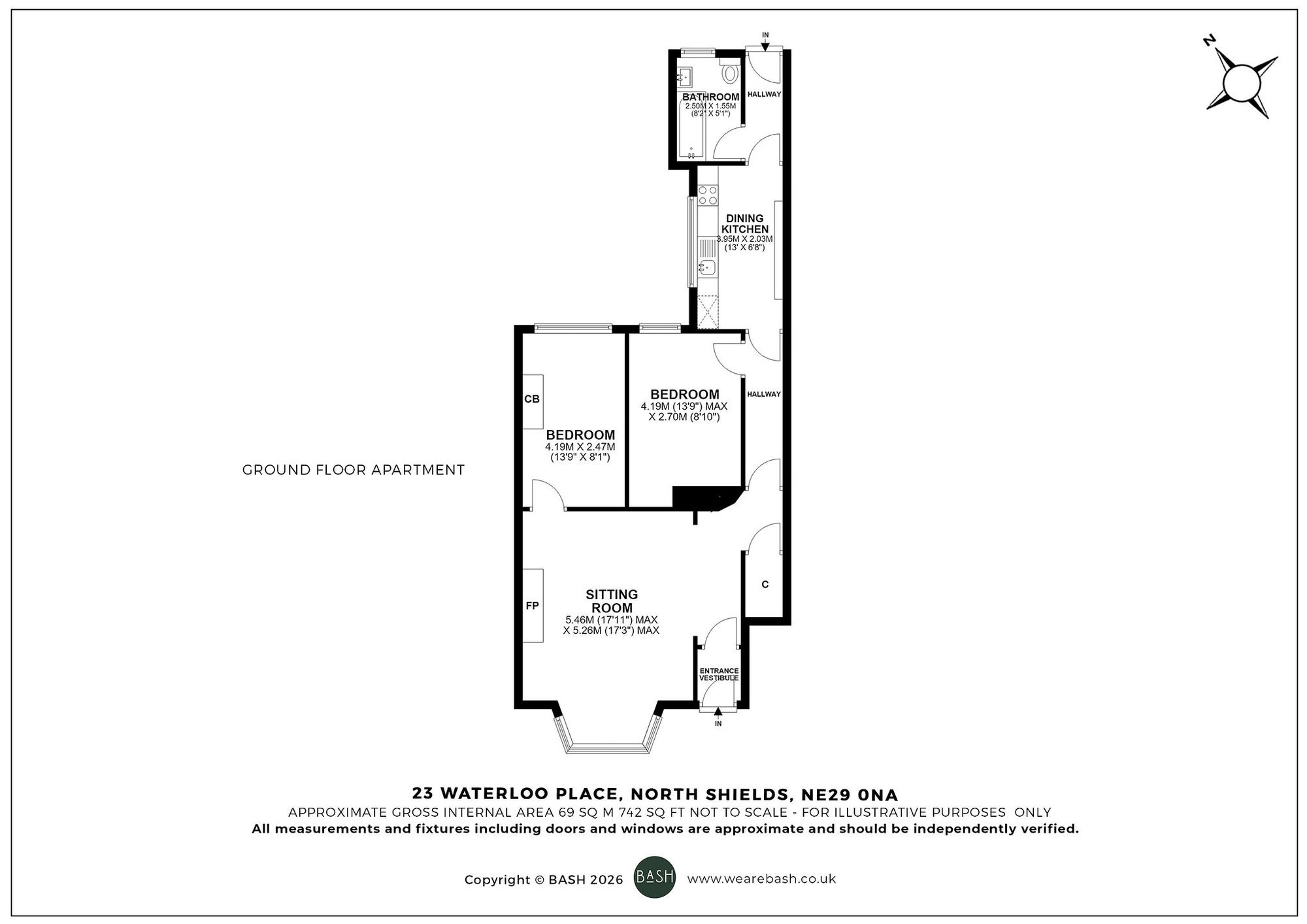 Floorplan for Waterloo Place, North Shields, NE29