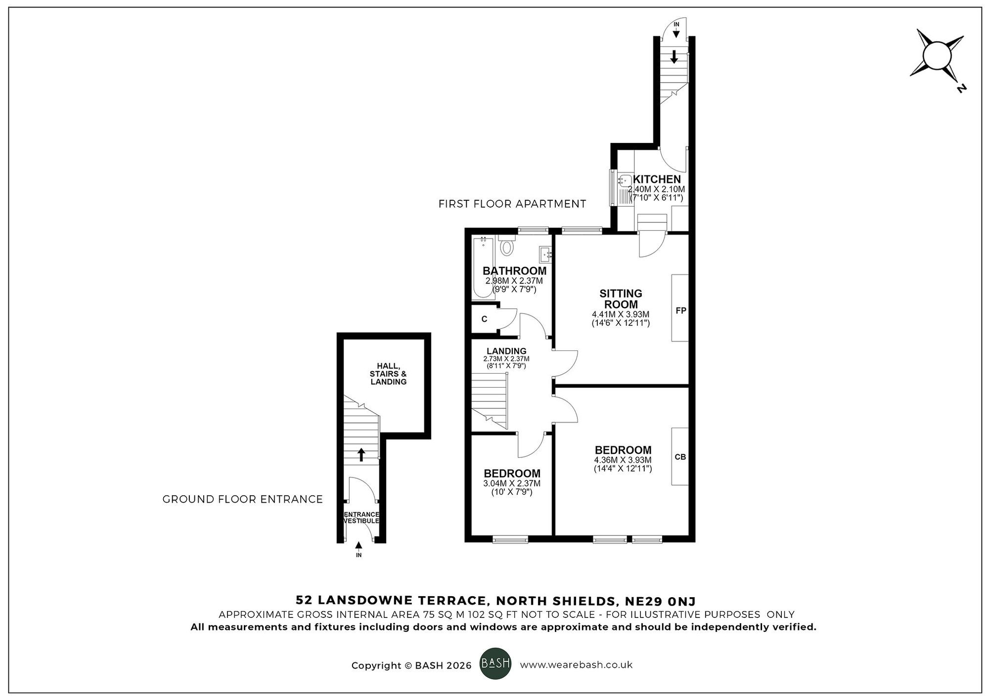 Floorplan for Lansdowne Terrace, North Shields, NE29