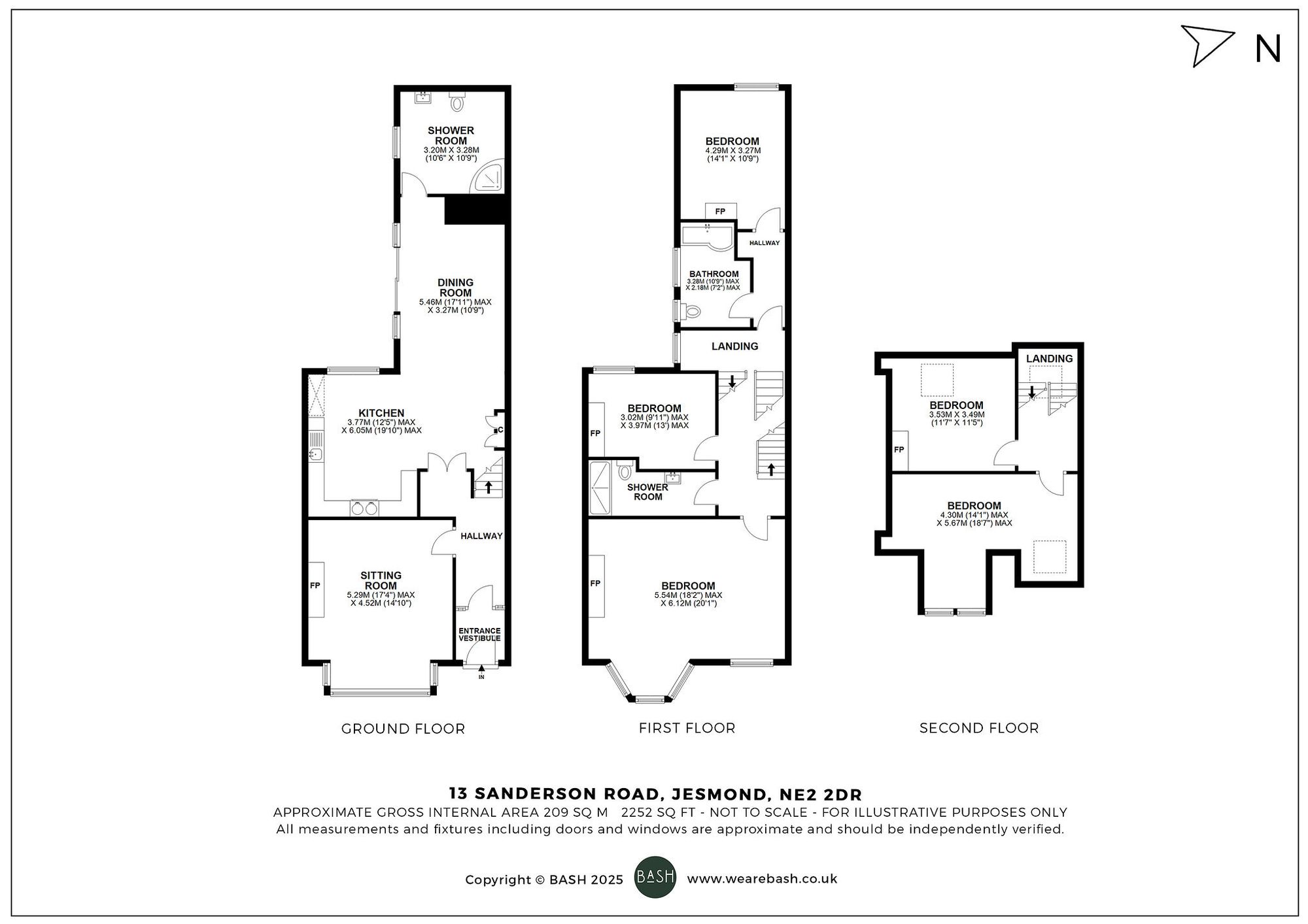 Floorplan for Sanderson Road, Jesmond, NE2