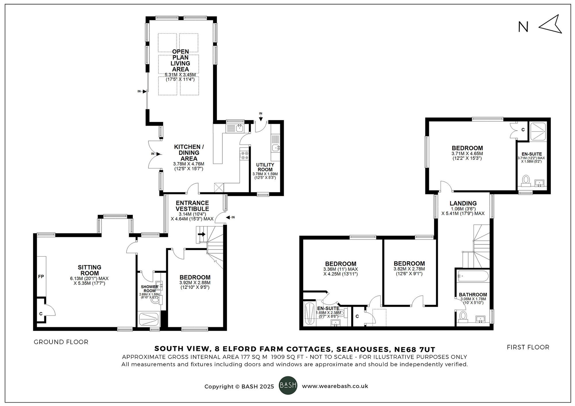 Floorplan for 8 Elford Farm Cottages, Seahouses, NE68