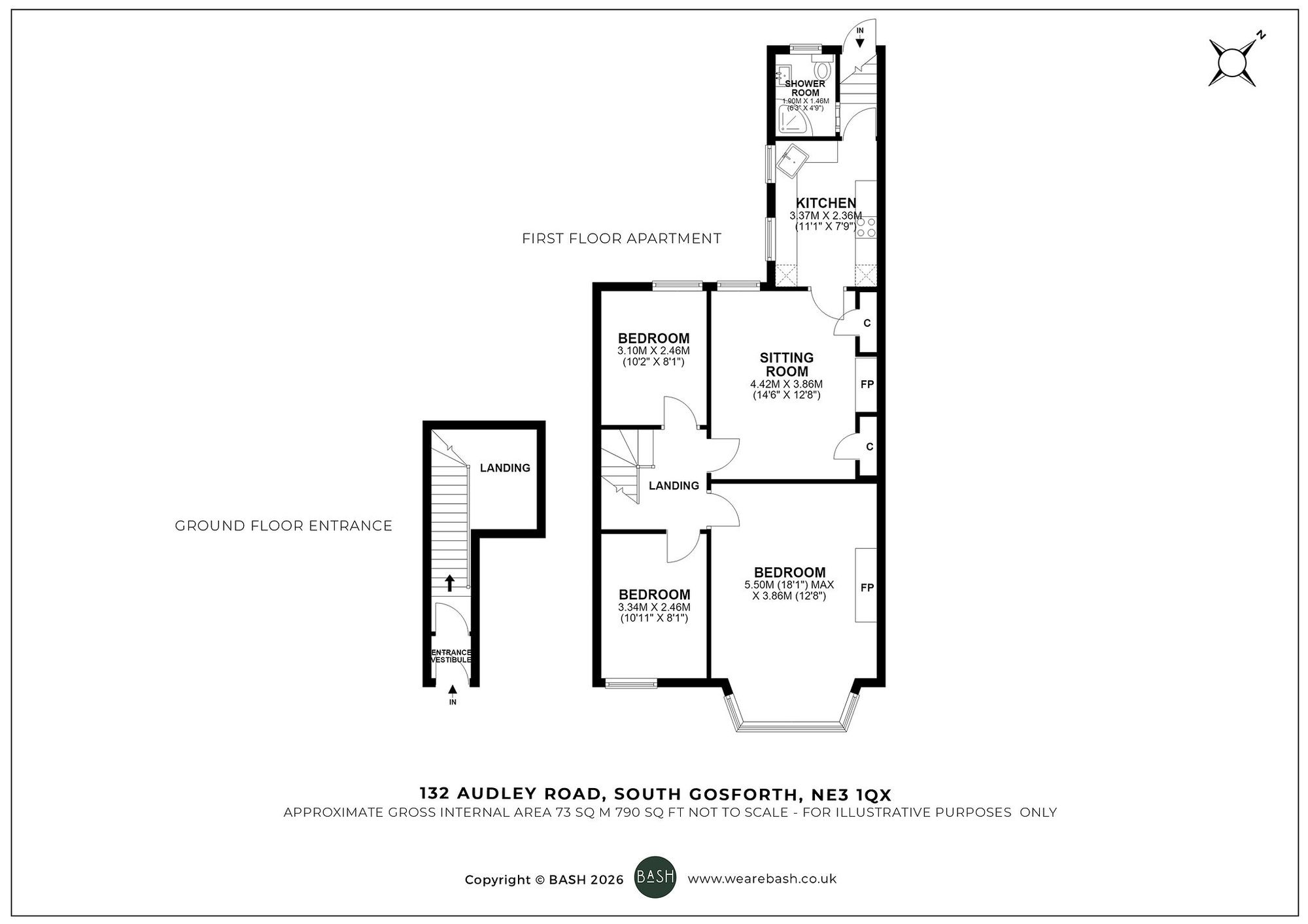 Floorplan for Audley Road, South Gosforth, NE3