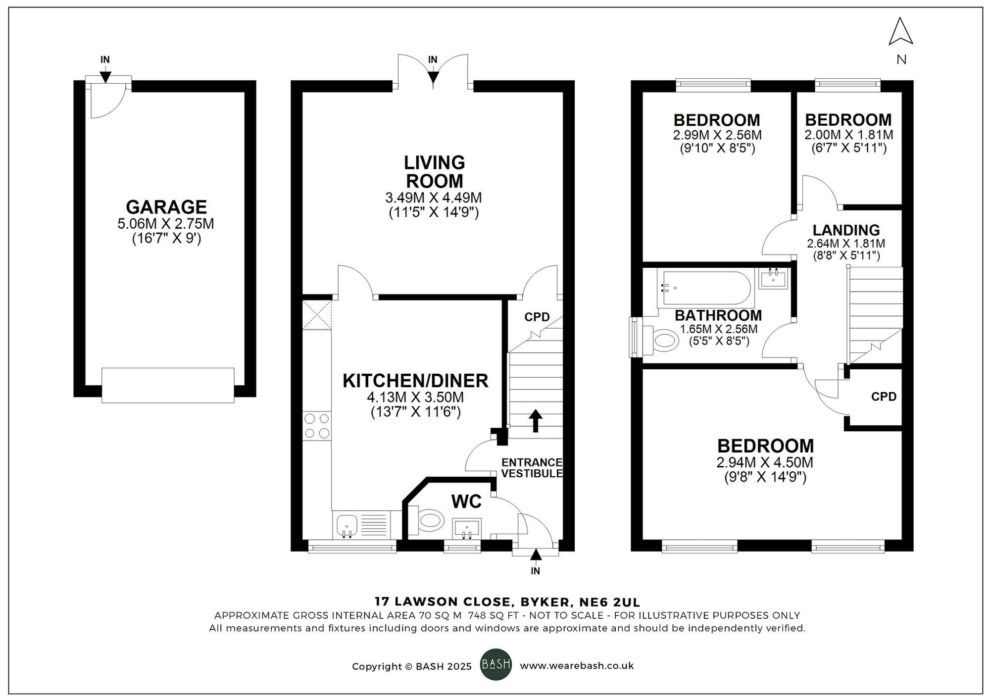 Floorplan for Lawson Close, Newcastle Upon Tyne, NE6