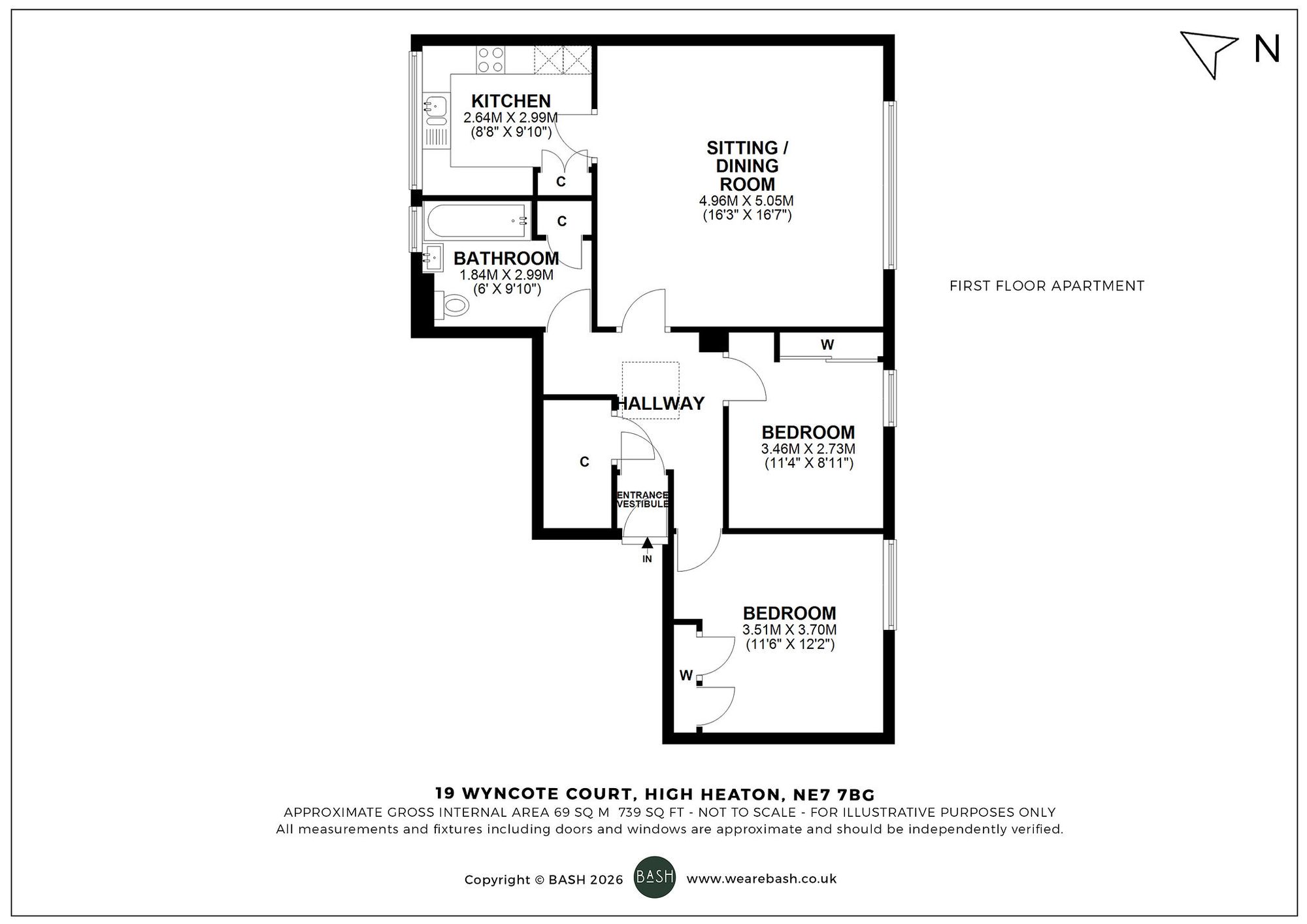 Floorplan for Wyncote Court, High Heaton, NE7