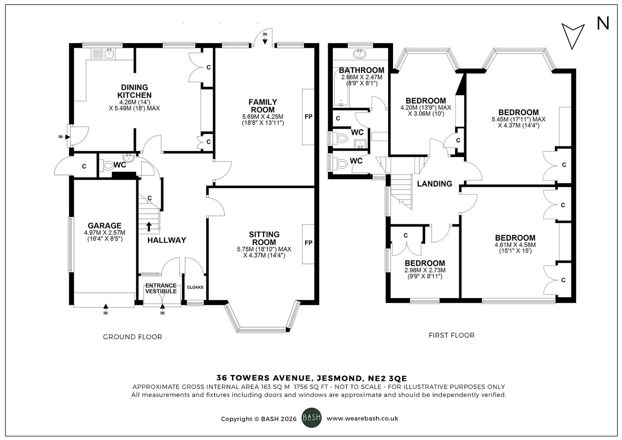 Floorplan for Towers Avenue, Jesmond, NE2