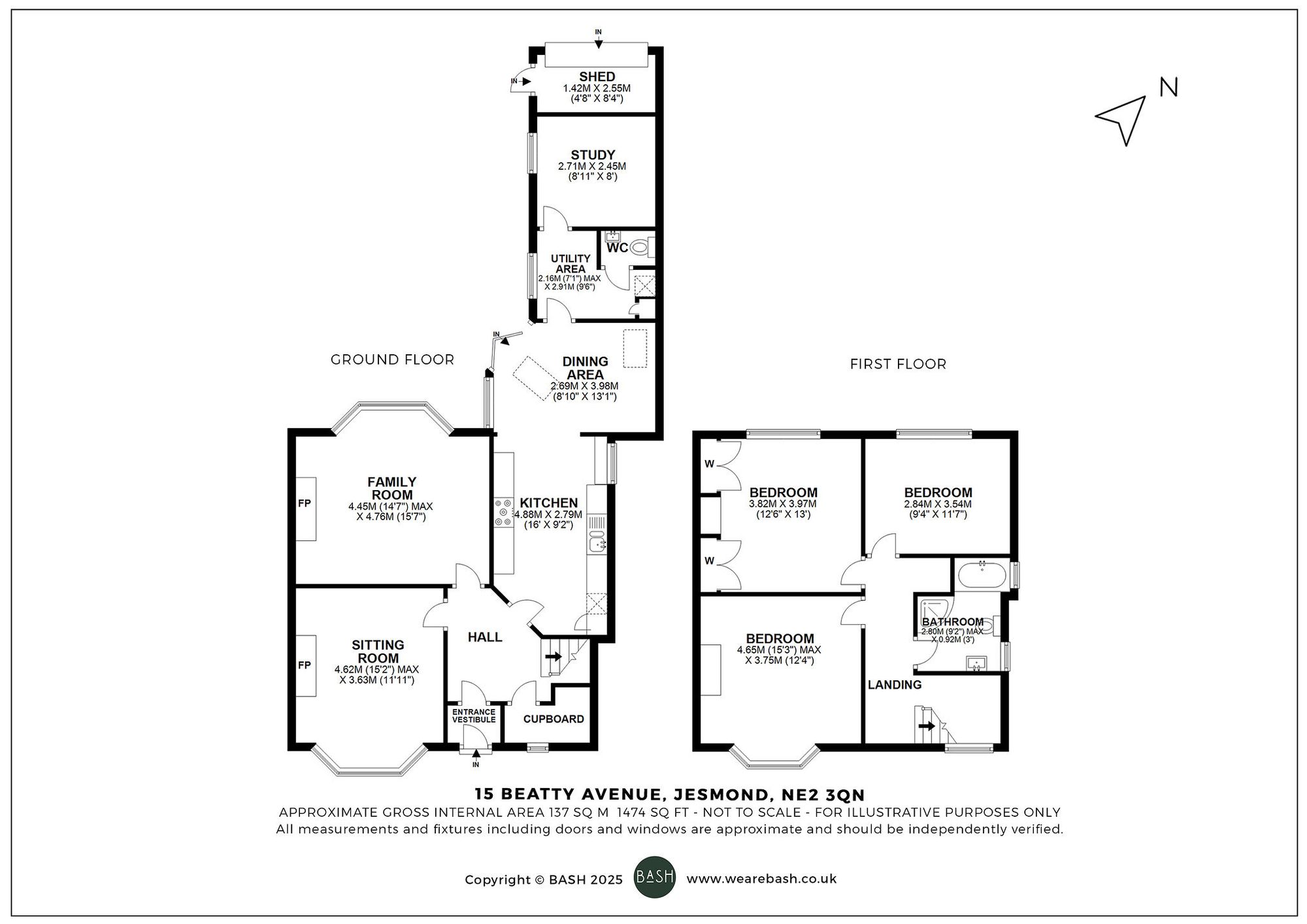Floorplan for Beatty Avenue, Jesmond, NE2