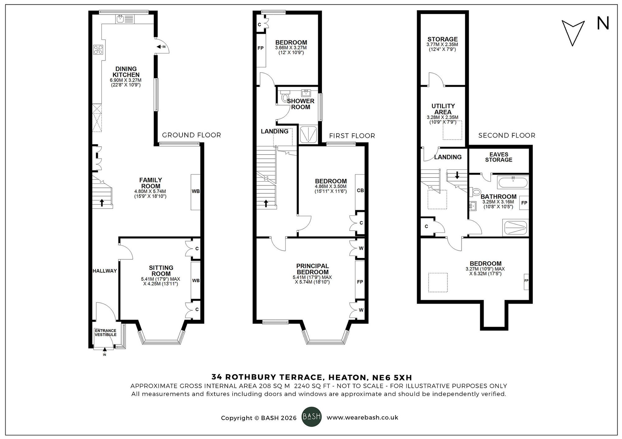 Floorplan for Rothbury Terrace, Heaton, NE6