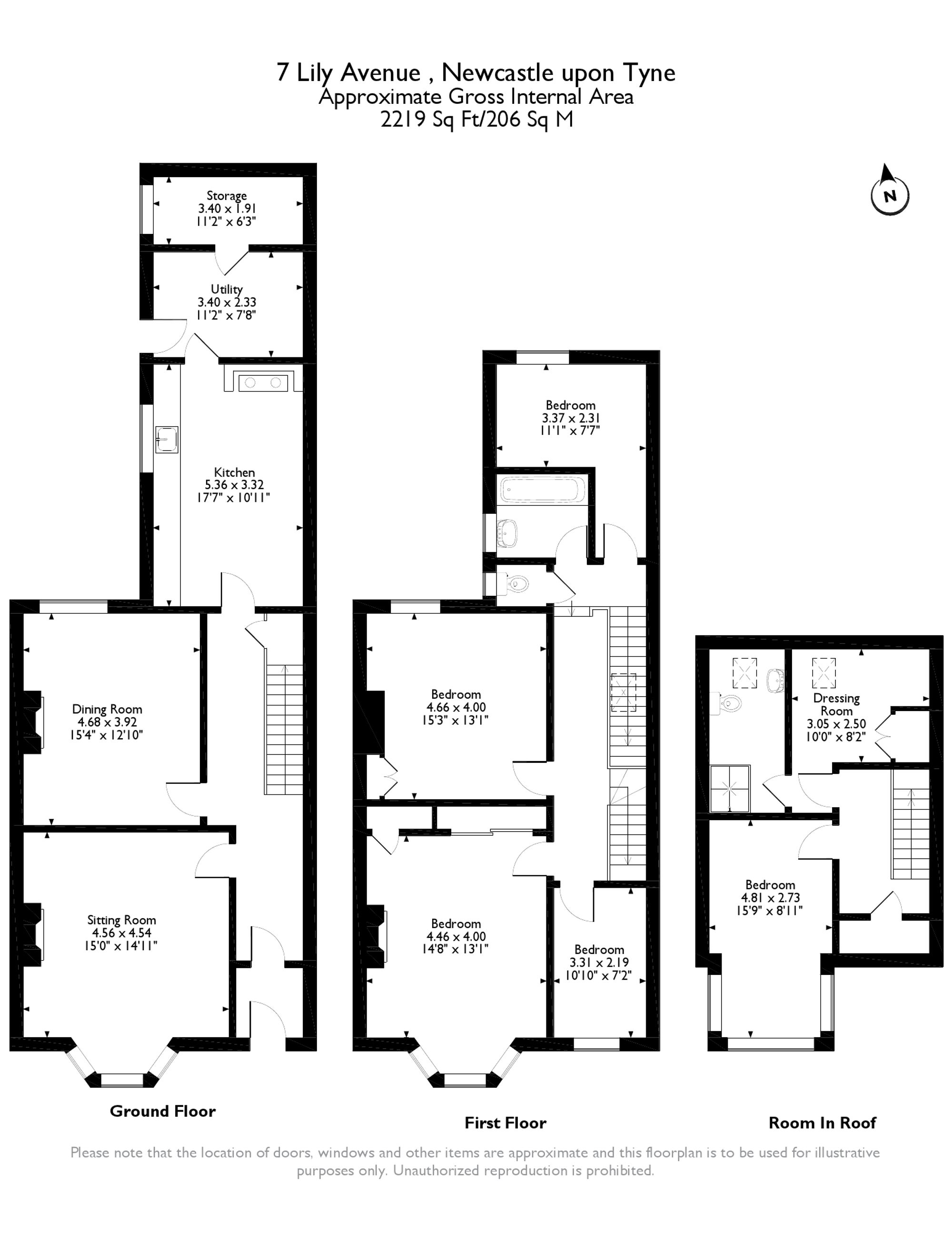 Floorplan for Lily Avenue, Jesmond, NE2