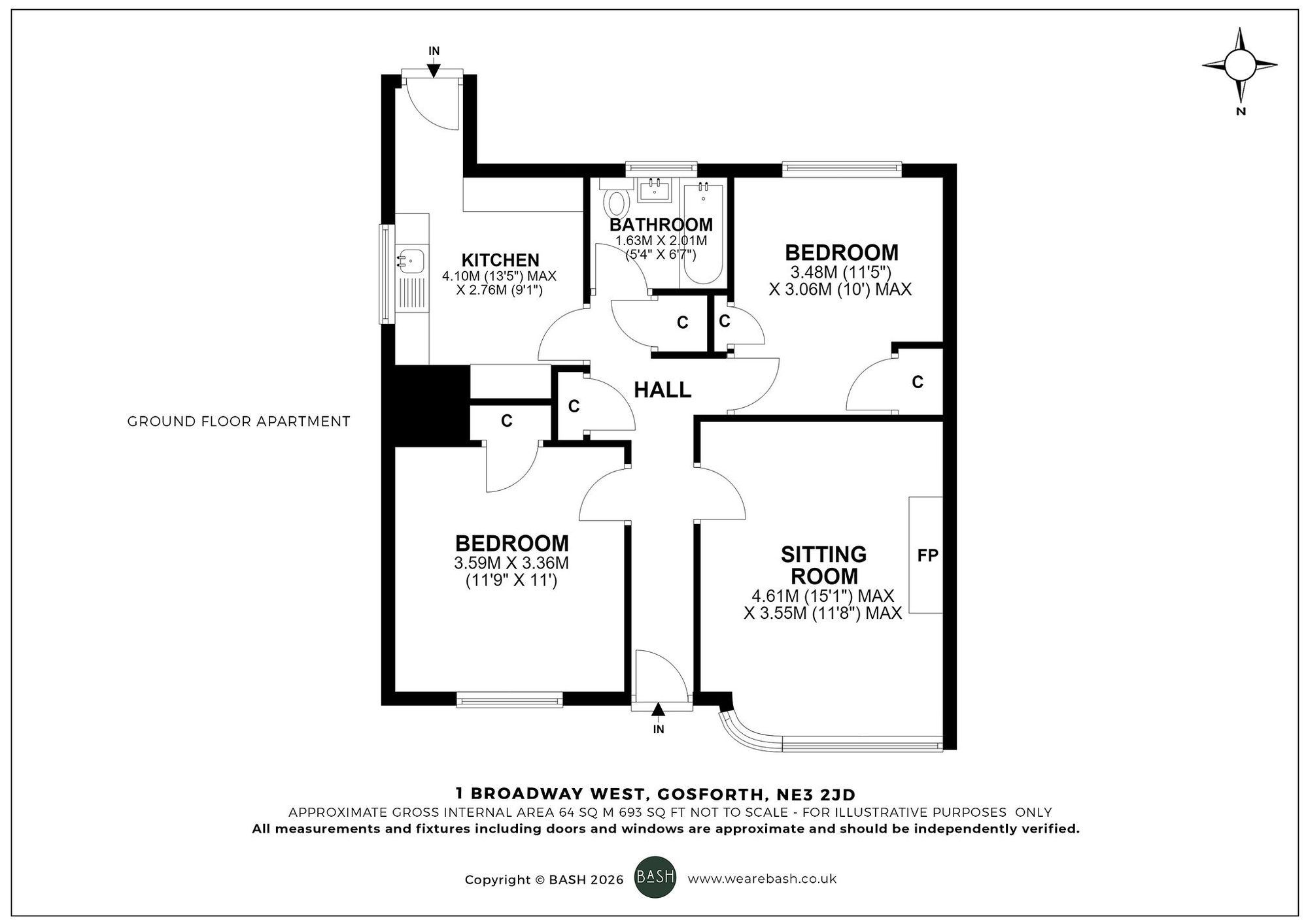 Floorplan for Broadway West, Gosforth, NE3