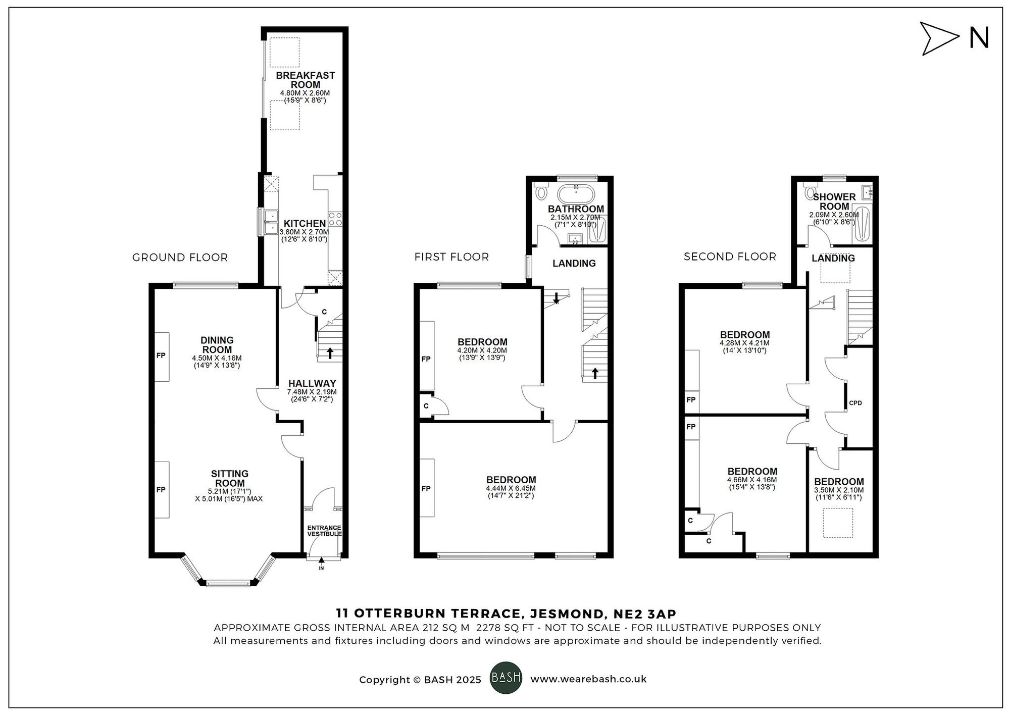 Floorplan for Otterburn Terrace, Jesmond, NE2