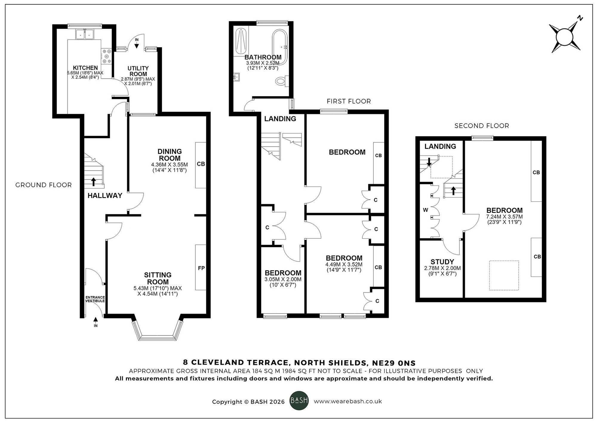 Floorplan for Cleveland Terrace, North Shields, NE29