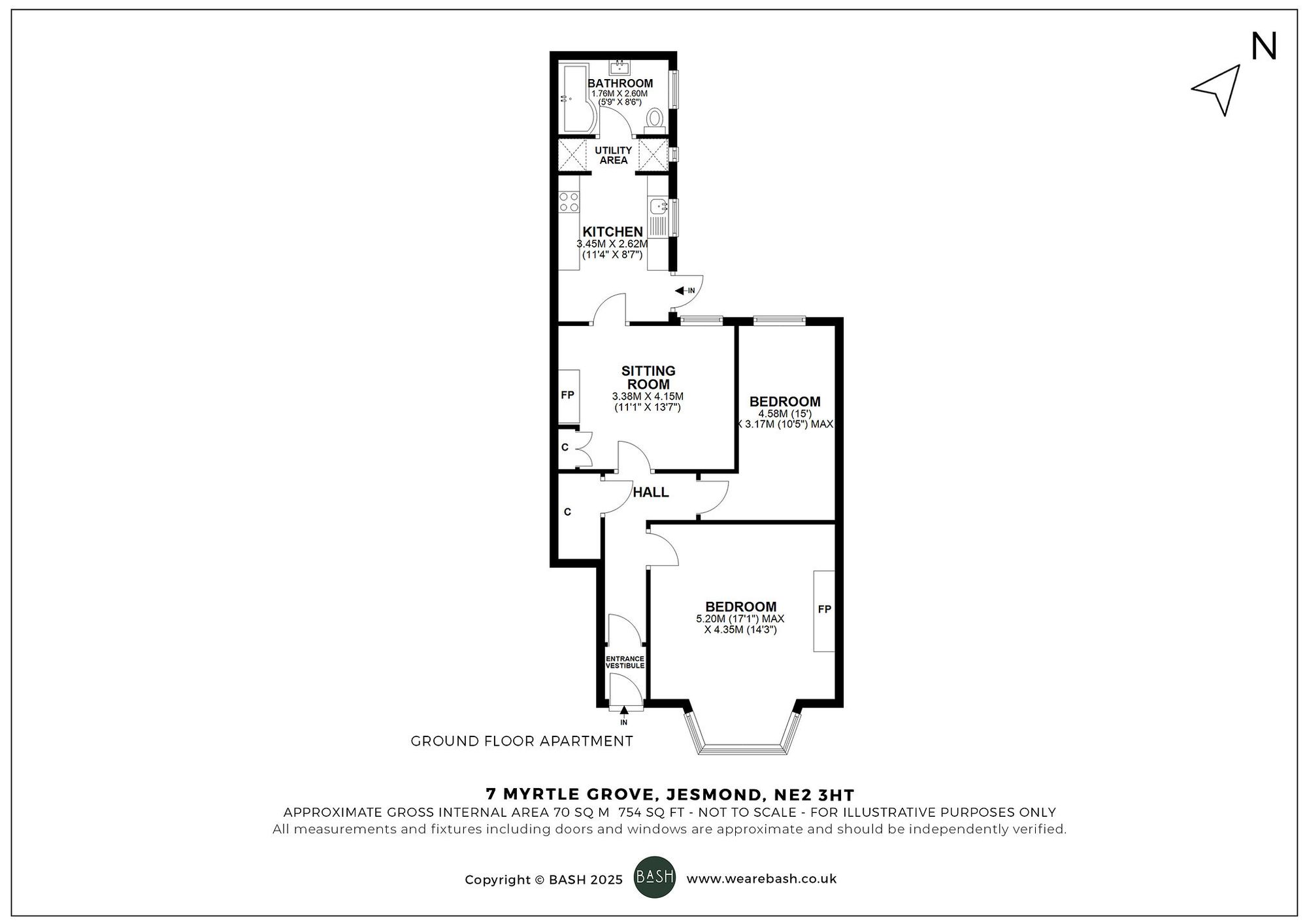 Floorplan for Myrtle Grove, Jesmond, NE2
