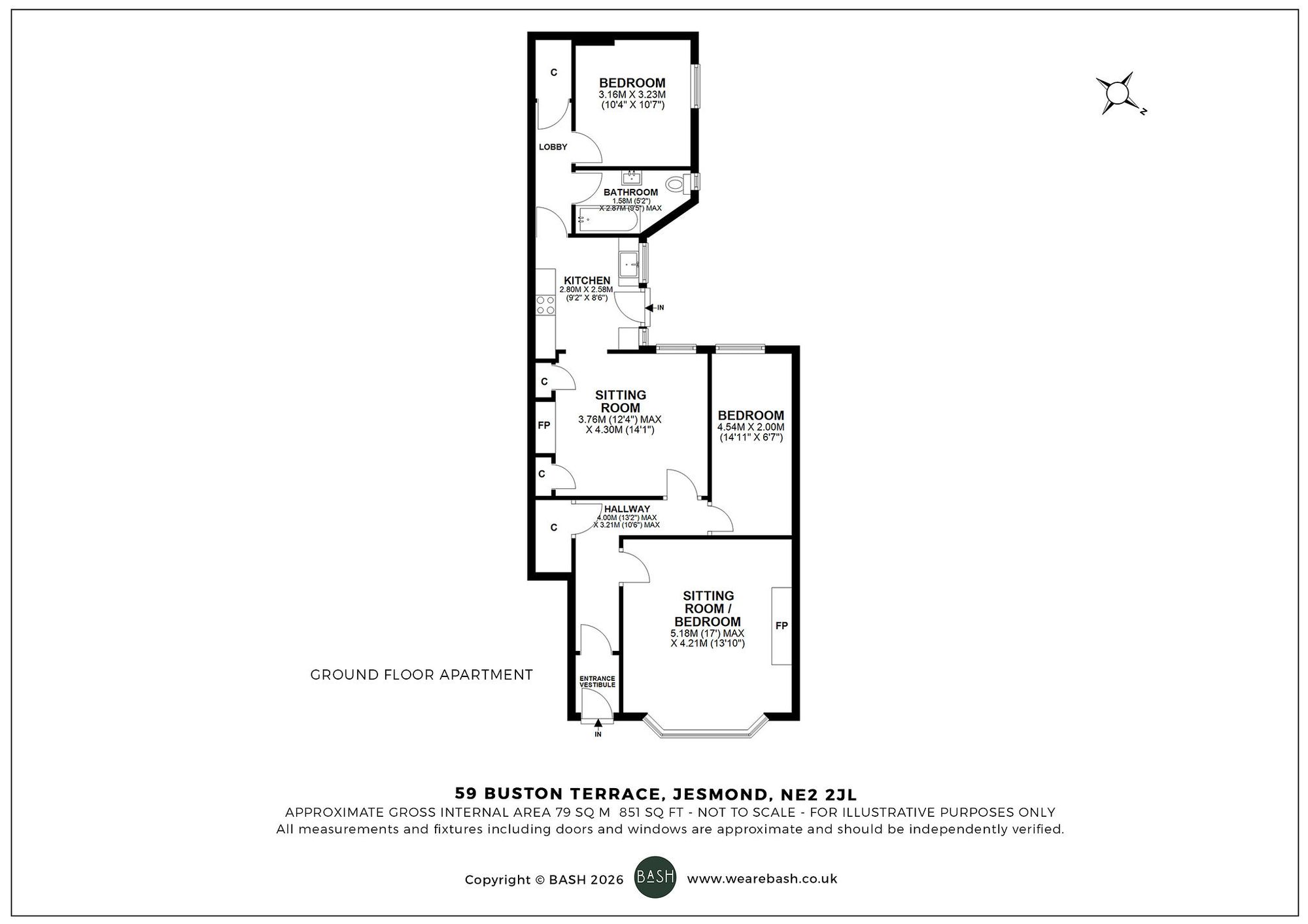 Floorplan for Buston Terrace, Jesmond, NE2