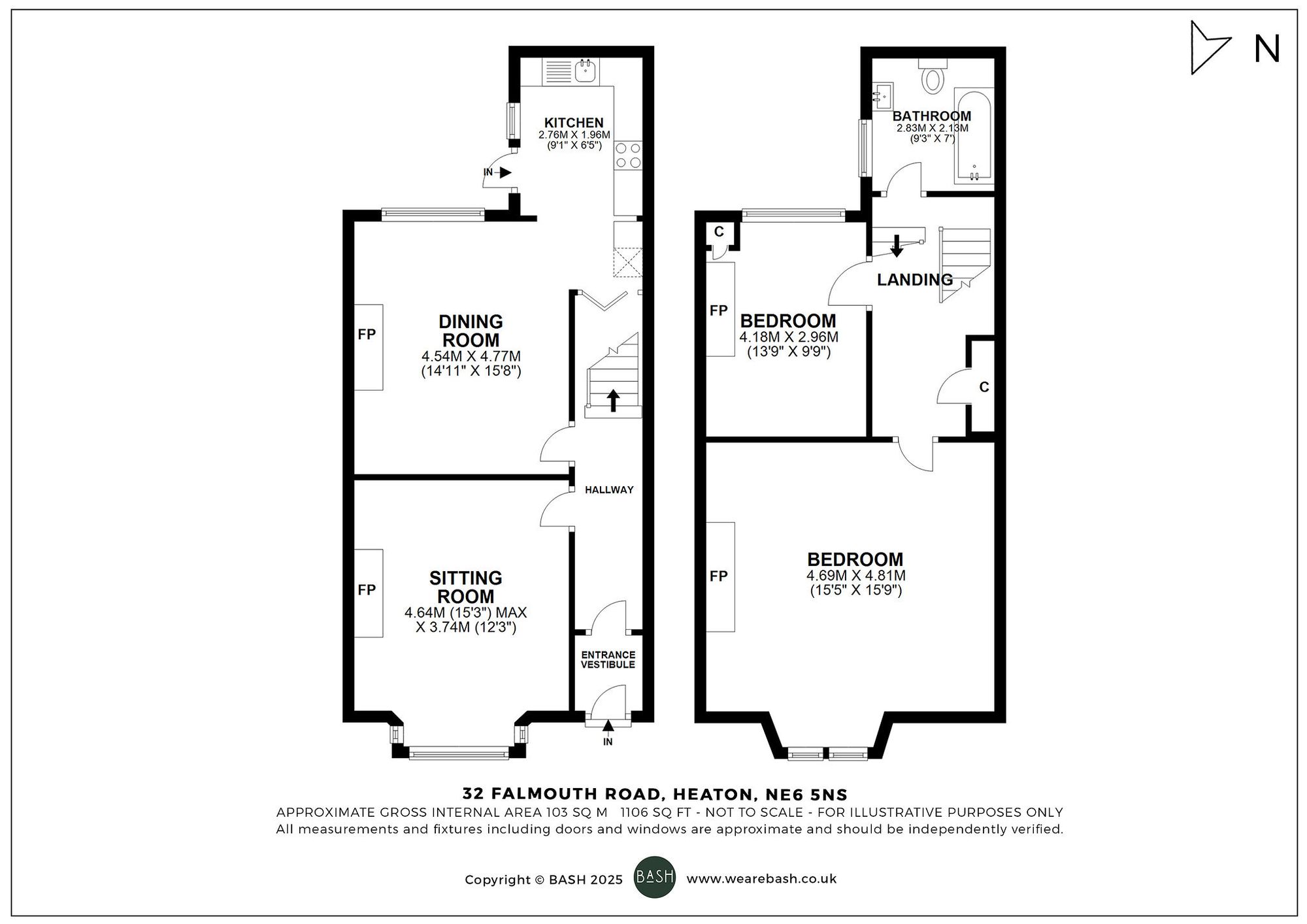 Floorplan for Falmouth Road, Heaton, NE6