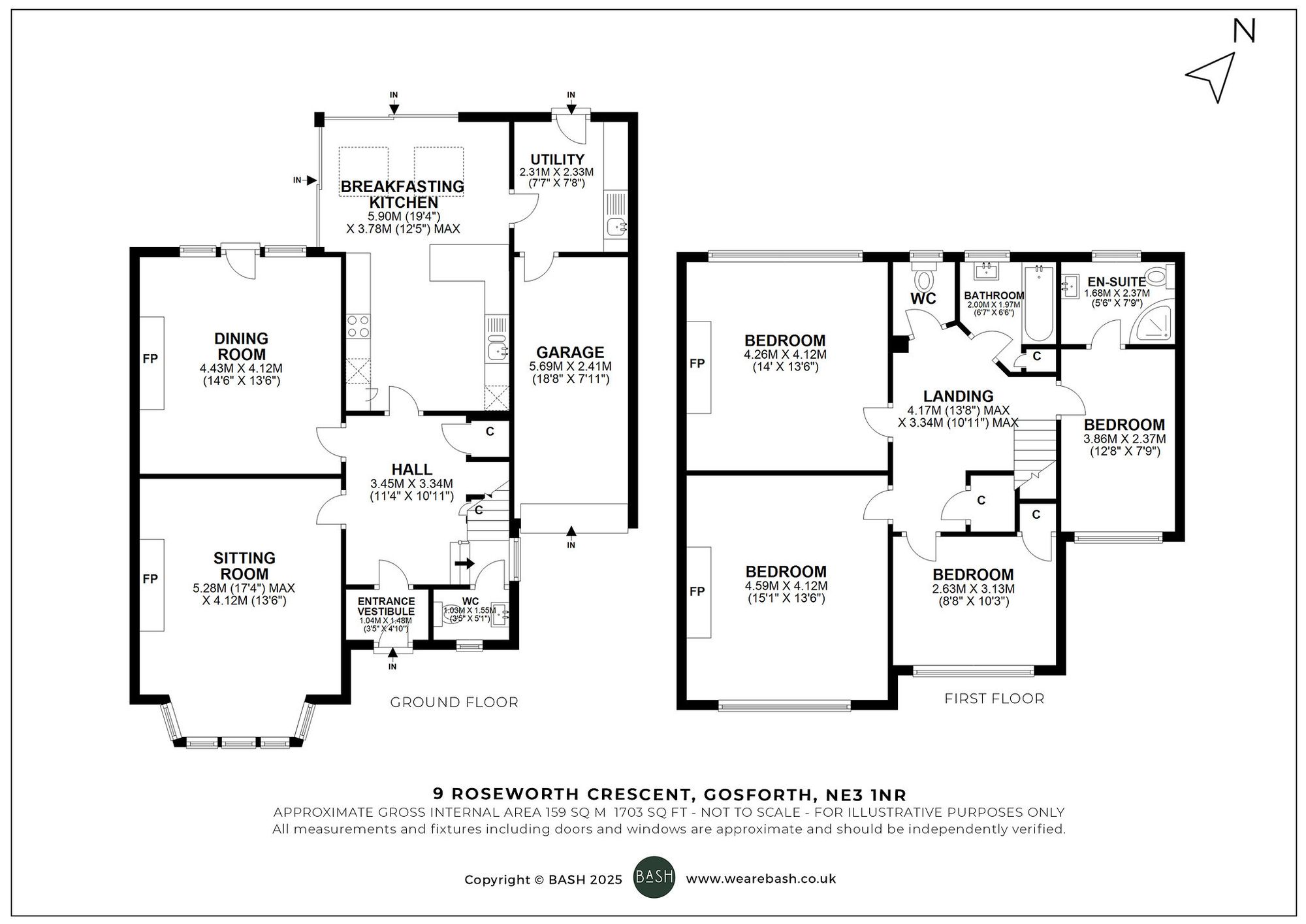 Floorplan for Roseworth Crescent, Gosforth, NE3