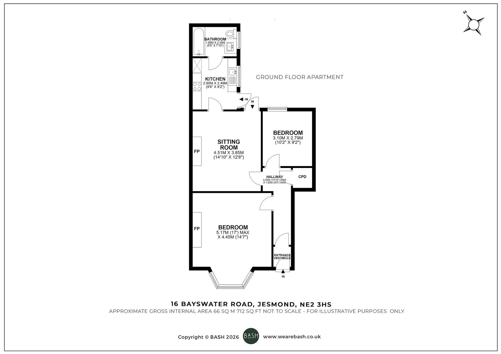 Floorplan for Bayswater Road, Jesmond, NE2