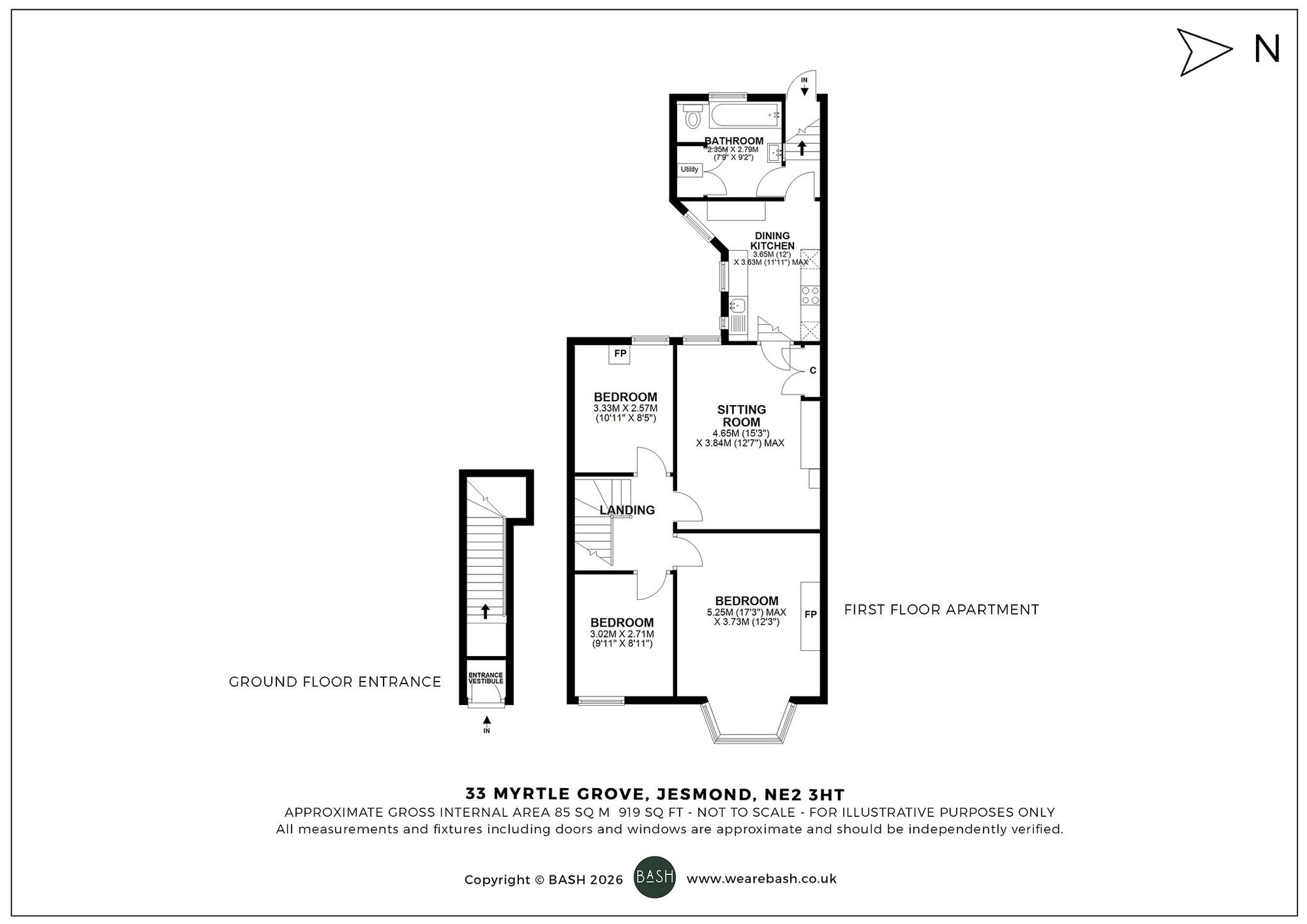 Floorplan for Myrtle Grove, Jesmond, NE2