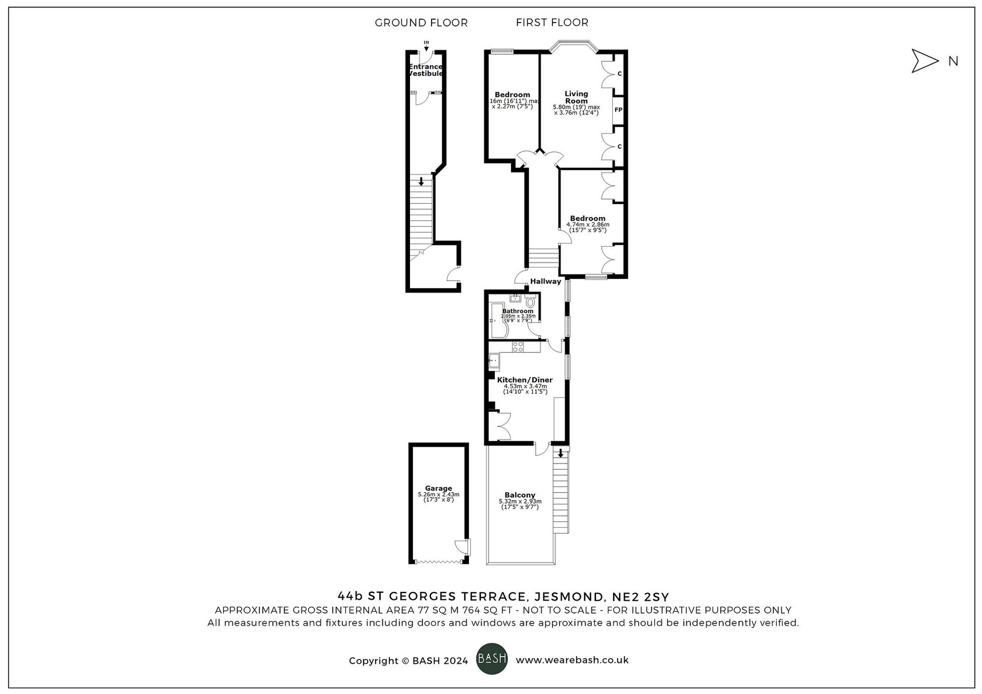 Floorplan for St. Georges Terrace, Jesmond, NE2