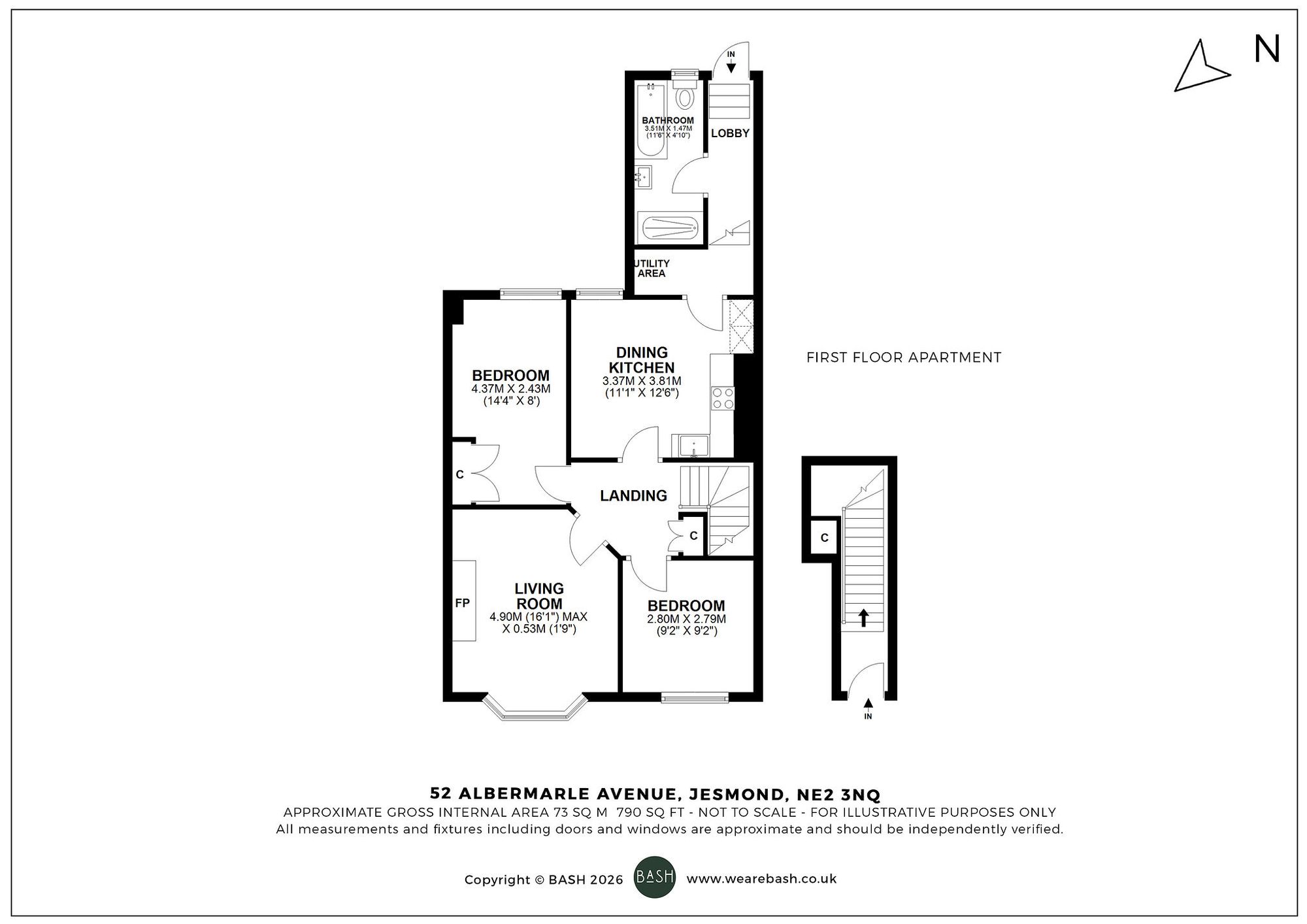 Floorplan for Albemarle Avenue, Jesmond, NE2