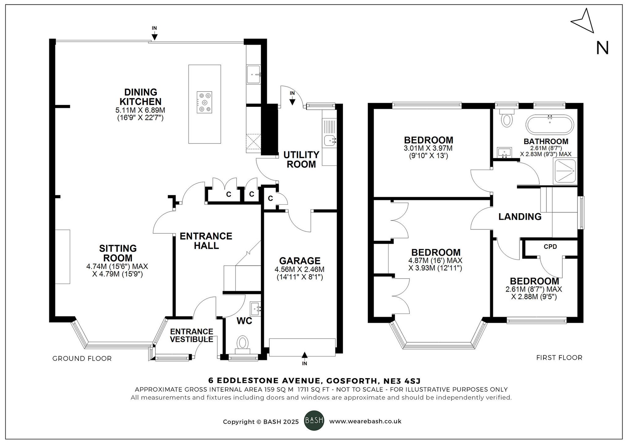 Floorplan for Eddleston Avenue, Gosforth, NE3