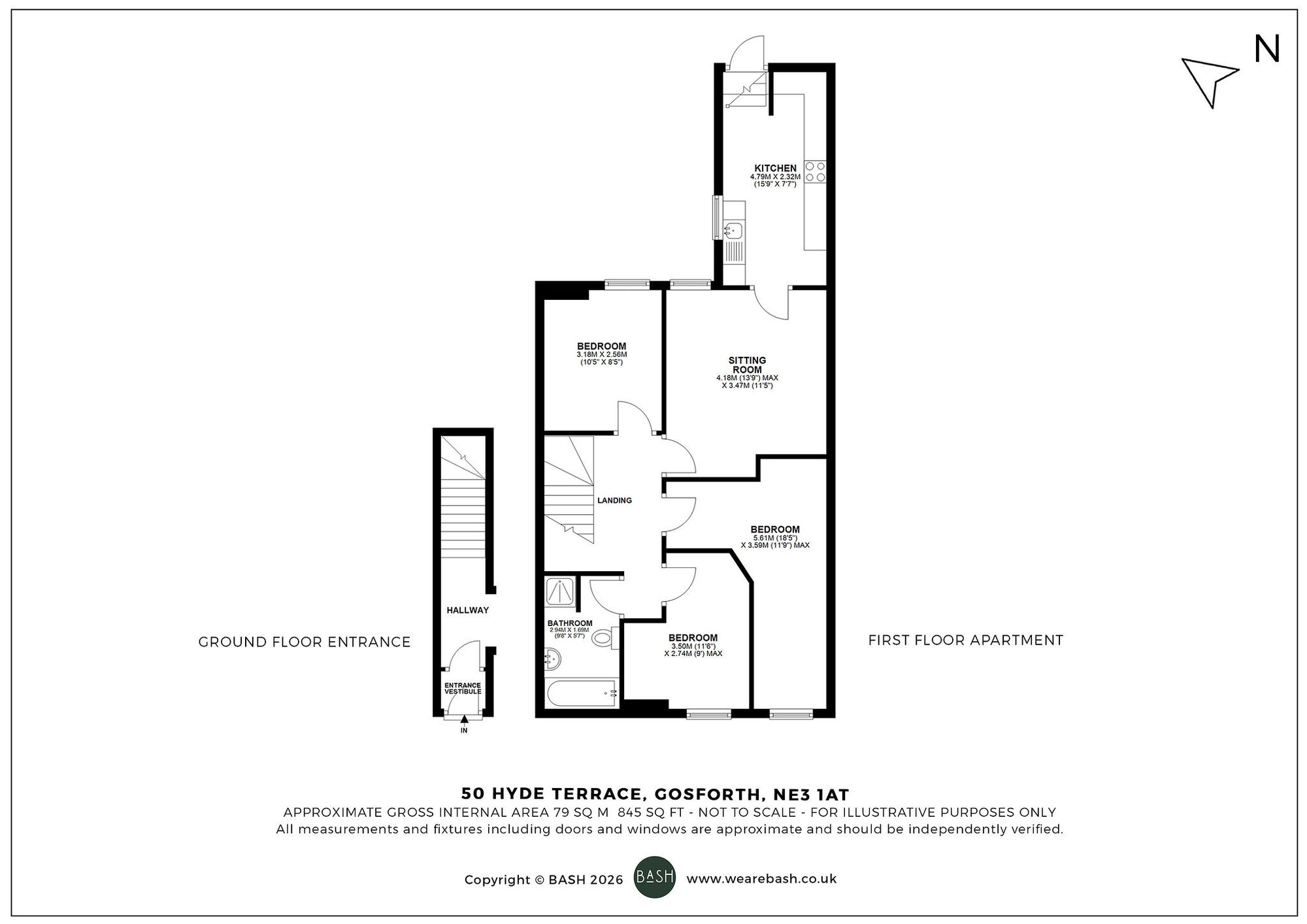 Floorplan for Hyde Terrace, Gosforth, NE3